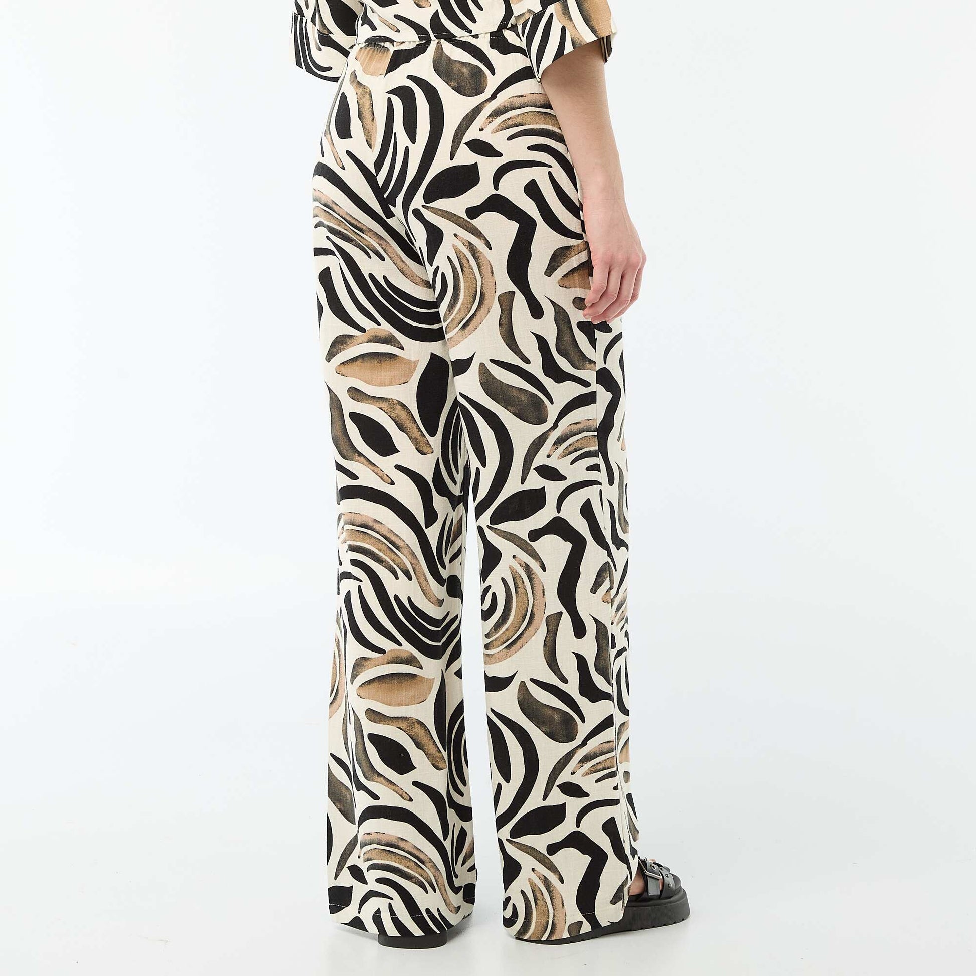 Pantalon en lin avec 2 poches NOIR
