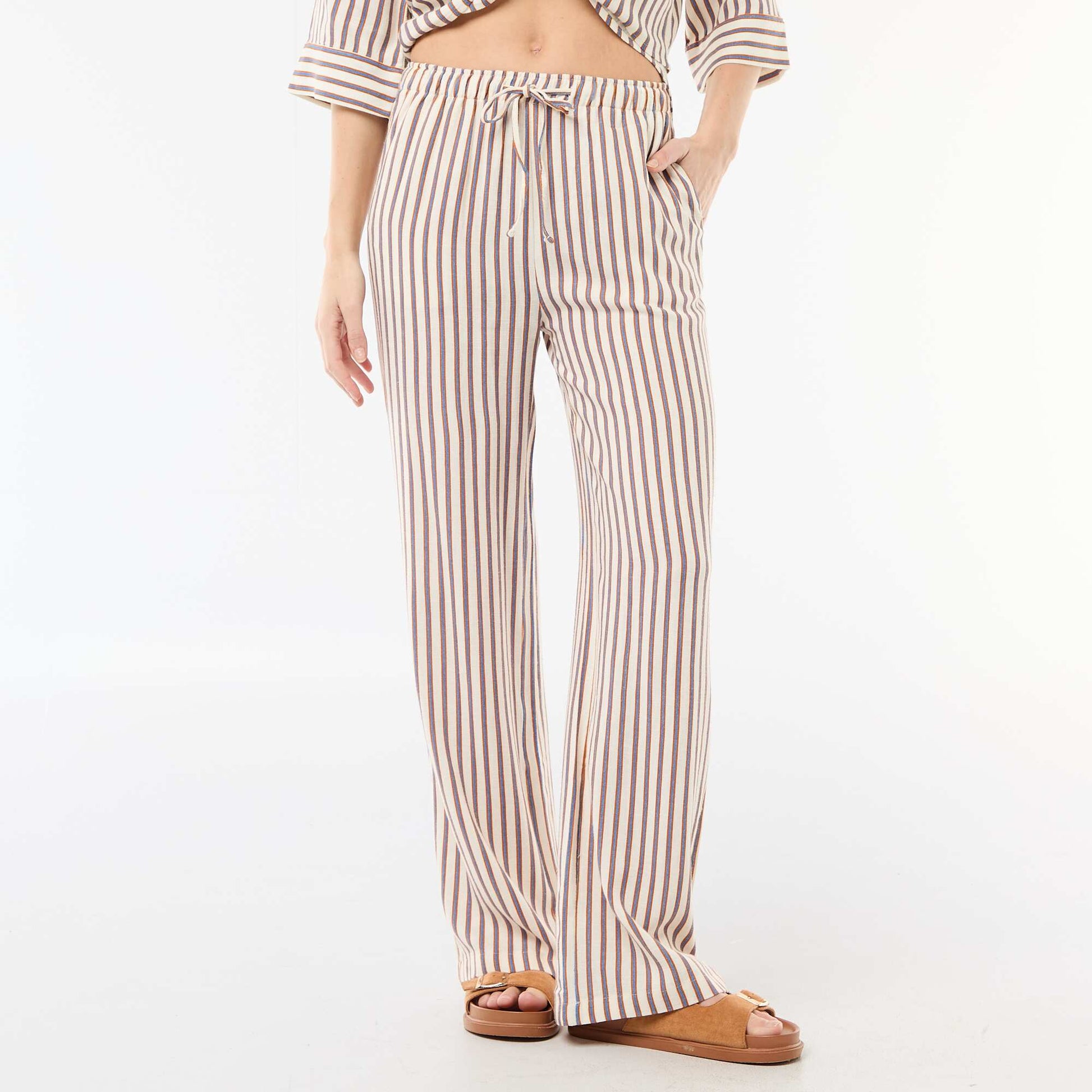 Pantalon en lin avec 2 poches BEIGE