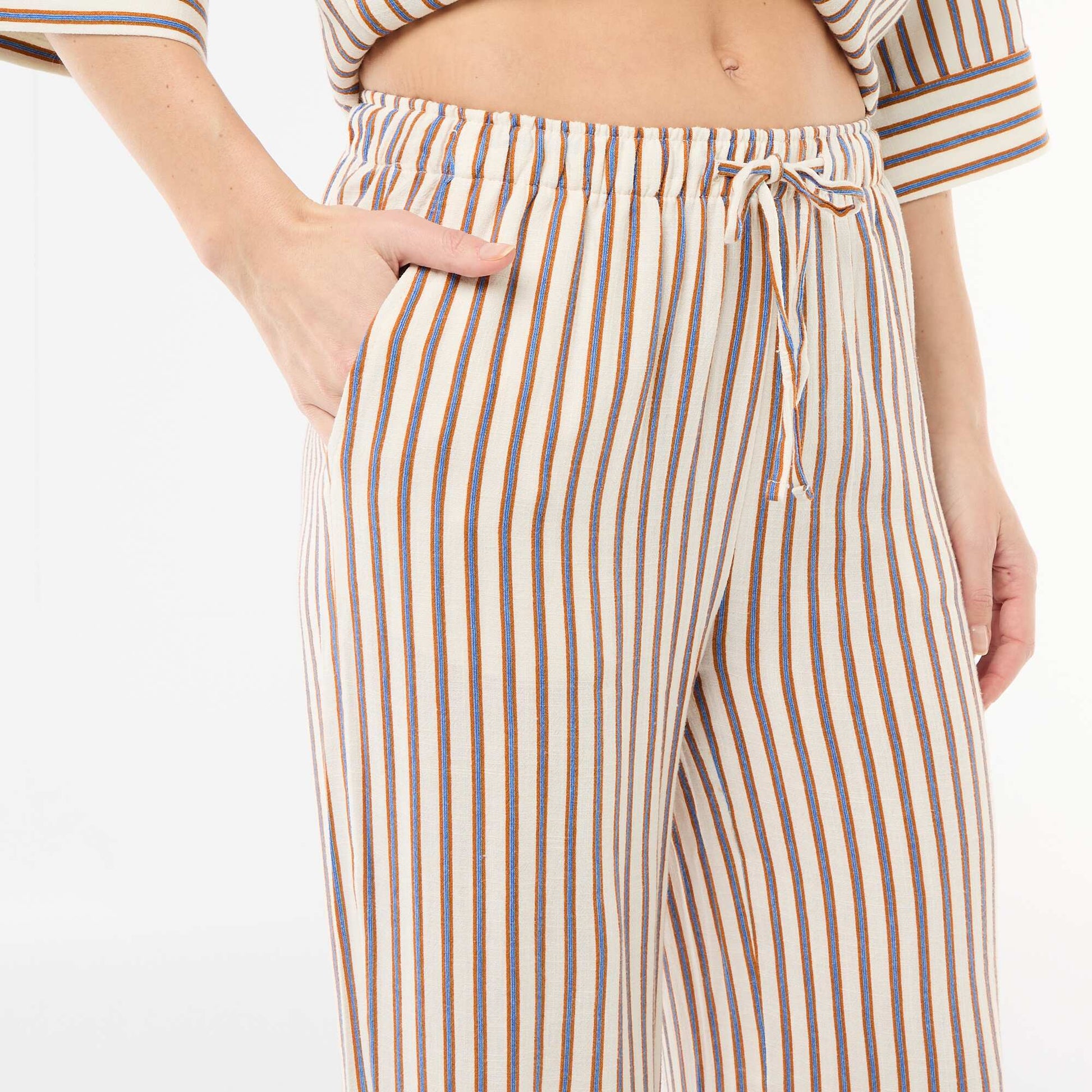 Pantalon en lin avec 2 poches BEIGE