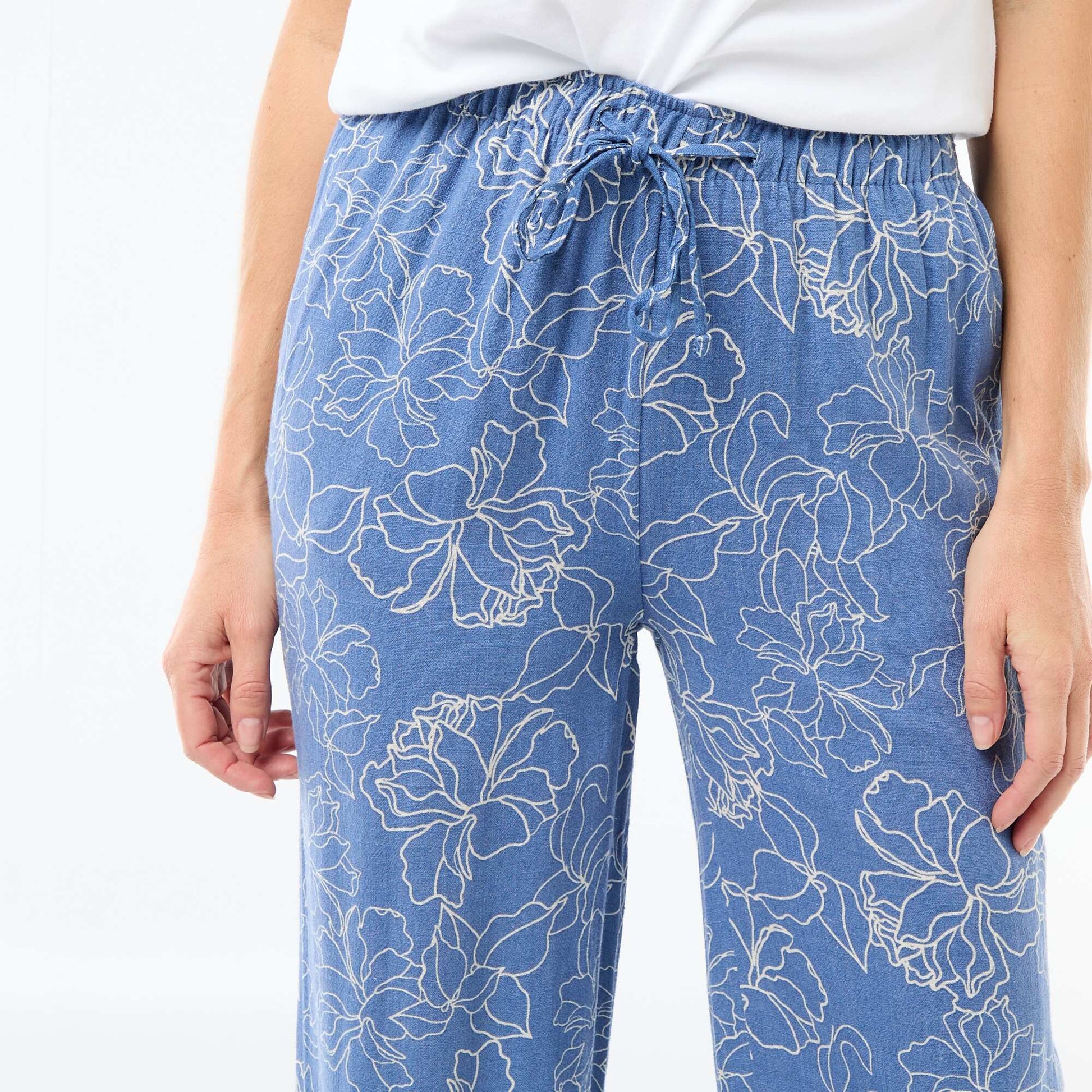 Pantalon en lin avec 2 poches BLEU