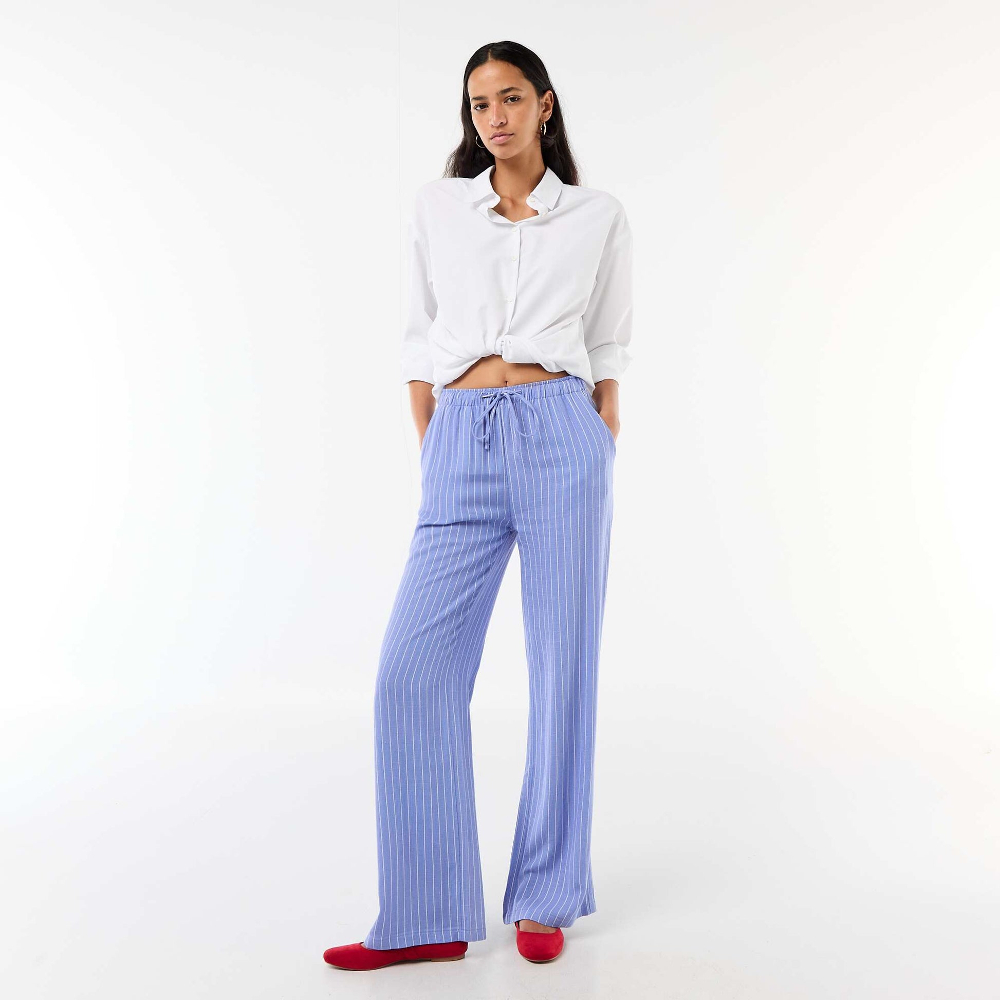 Pantalon en lin avec 2 poches BLEU