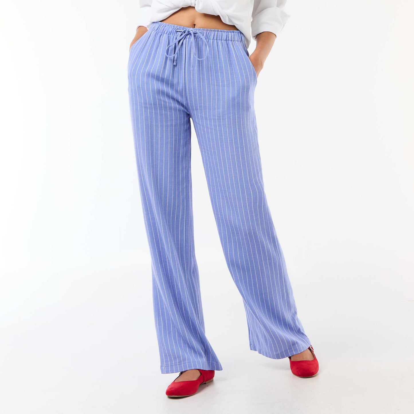 Pantalon en lin avec 2 poches BLEU
