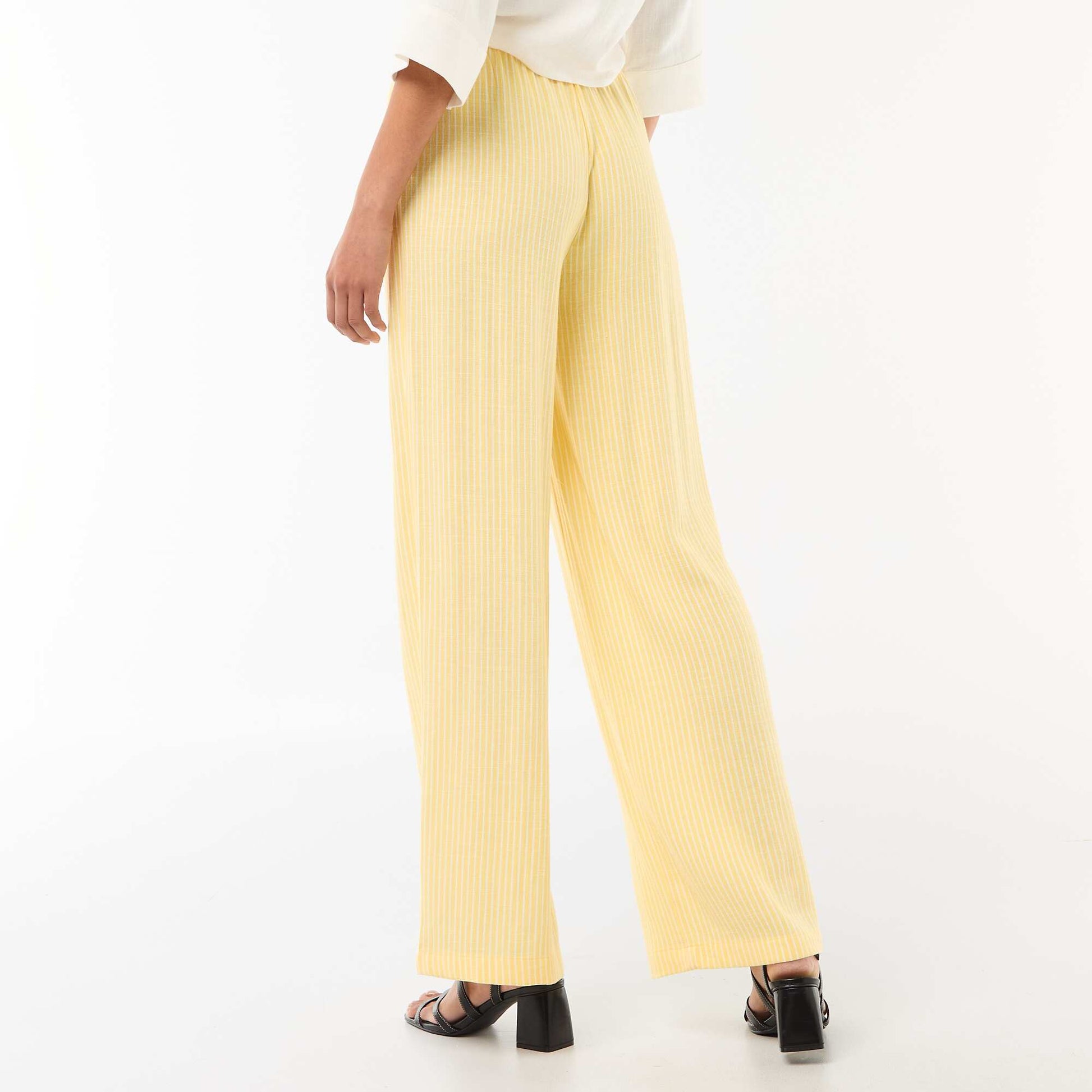 Pantalon en lin avec 2 poches JAUNE