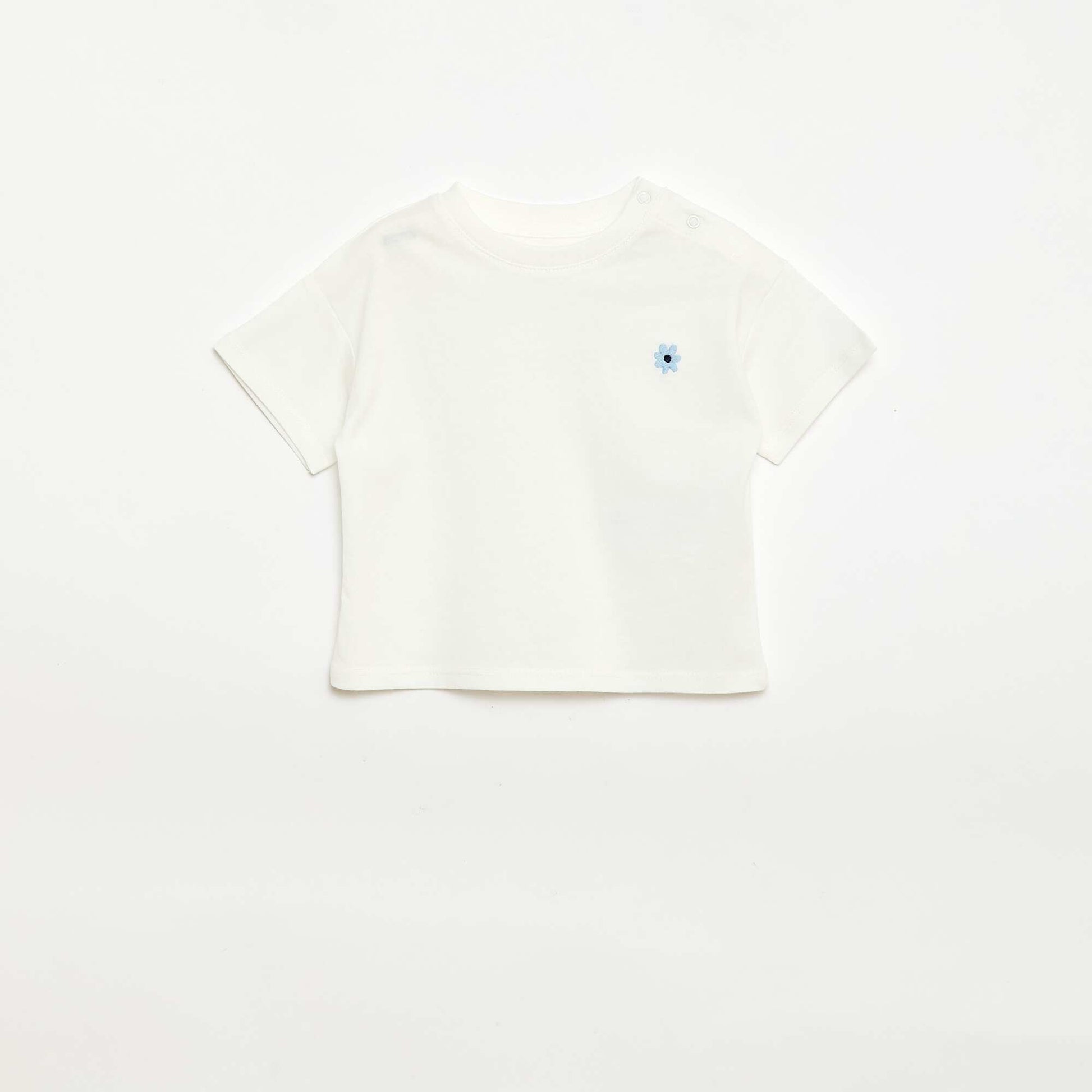 Lot de 2 T-shirts avec détail poitrine BLANC