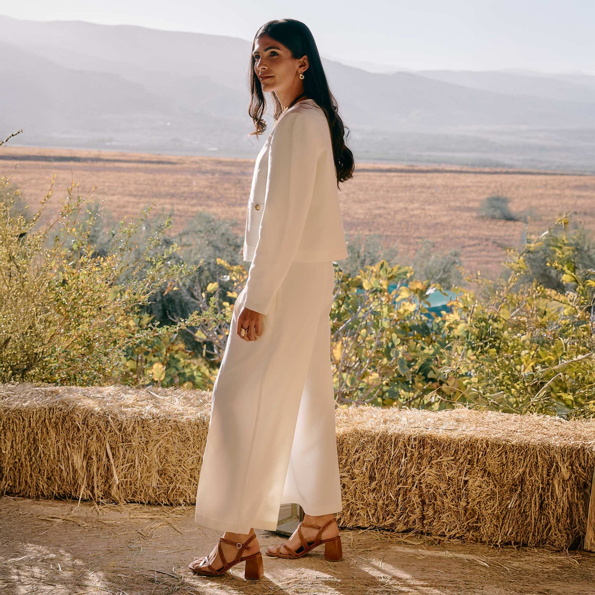 Pantalon large de cérémonie BLANC