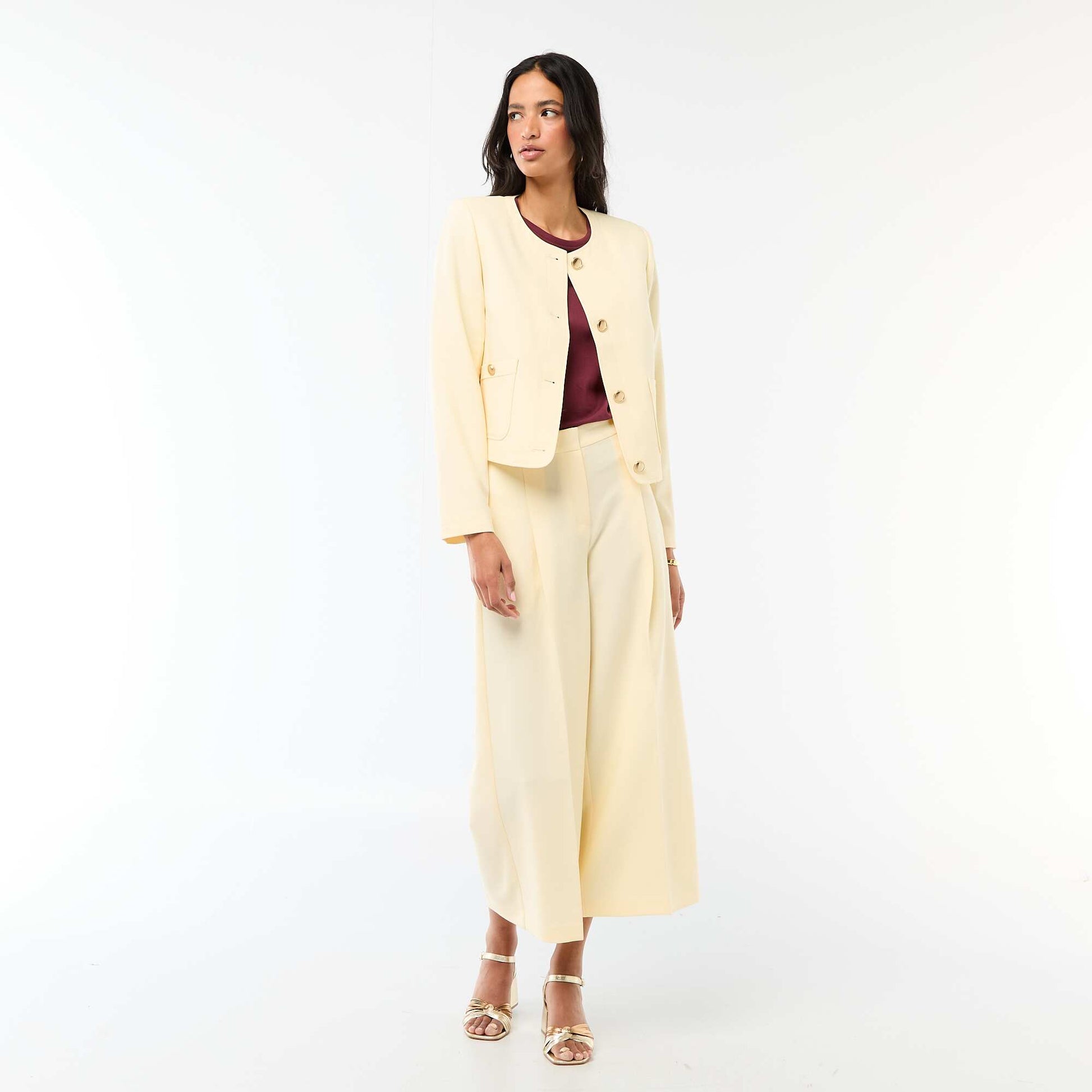Pantalon large de cérémonie BEIGE