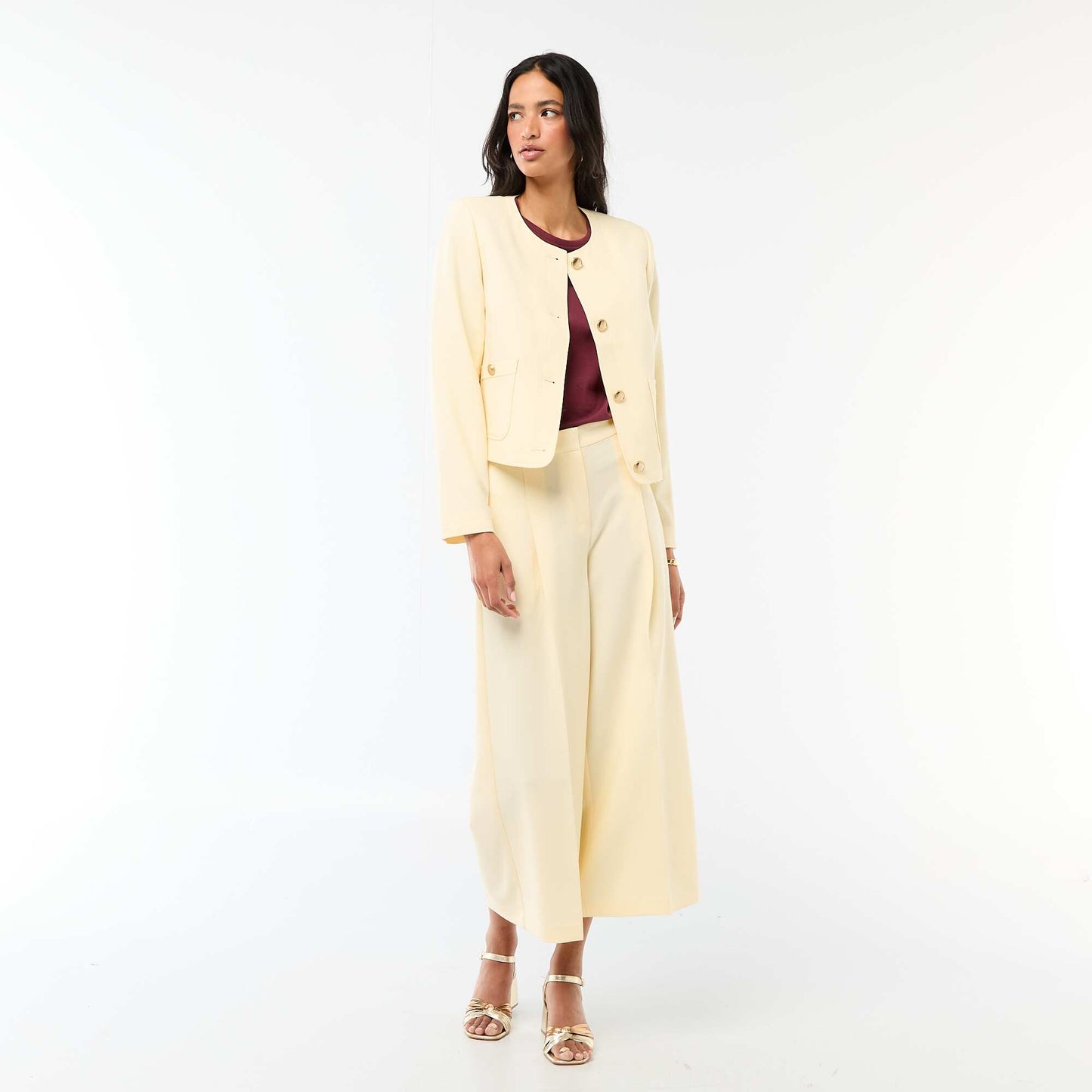 Pantalon large de cérémonie BEIGE