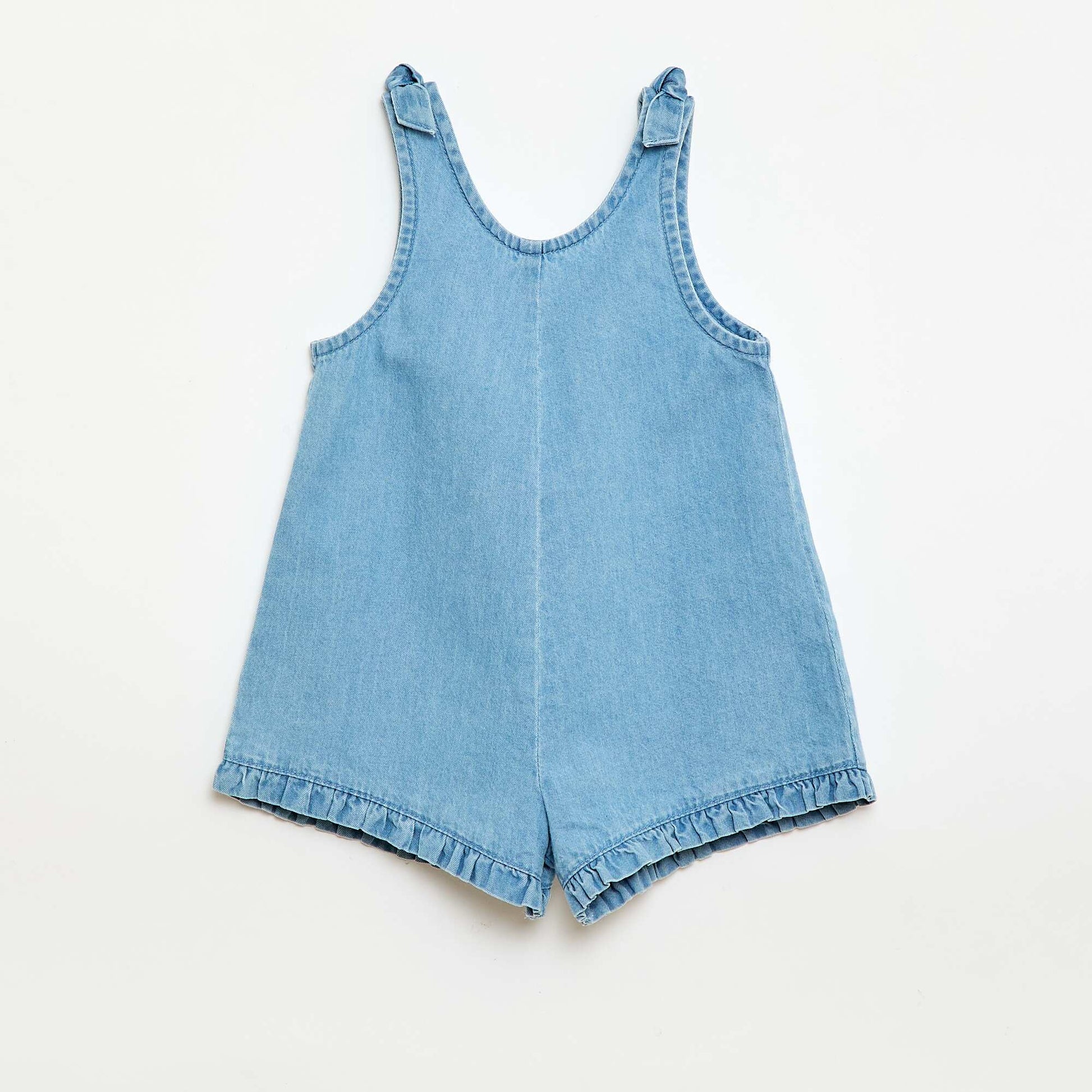 Combinaison courte en denim BLEU