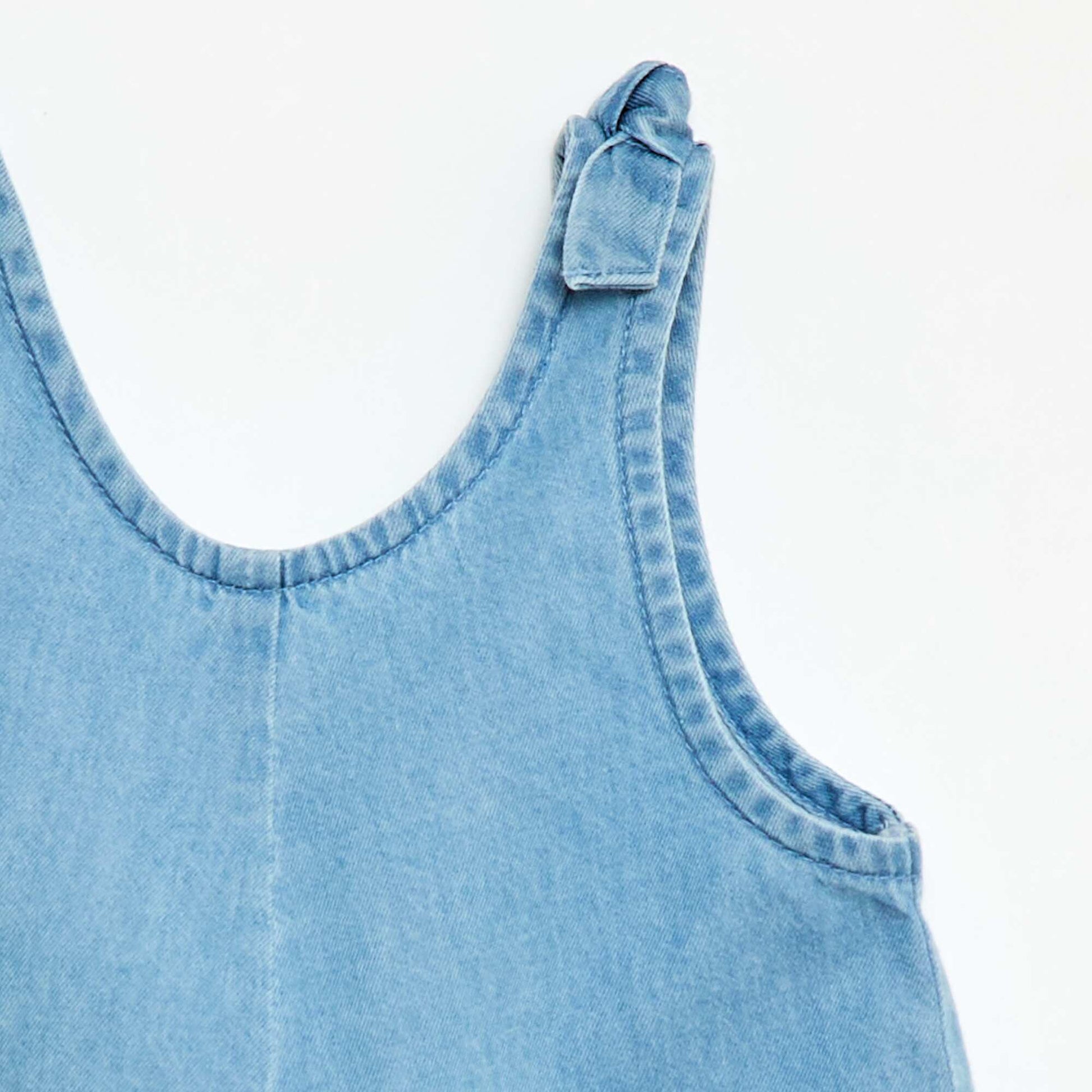Combinaison courte en denim BLEU