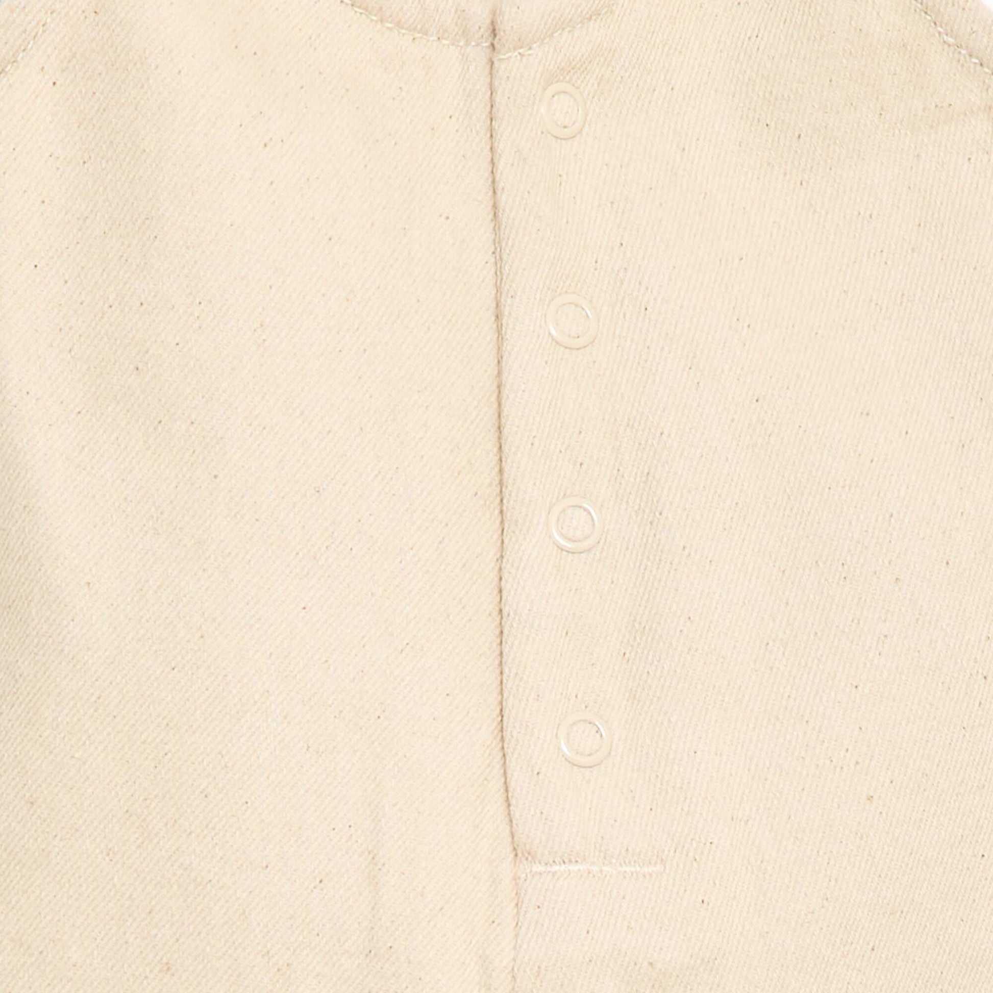 Combinaison short en twill à bretelles BLANC