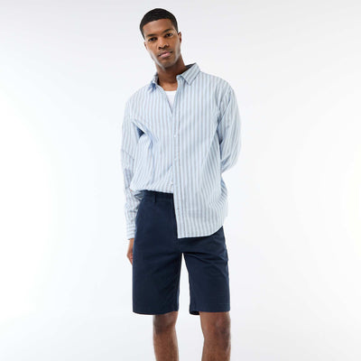 Chemise en coton à motif rayé BLEU