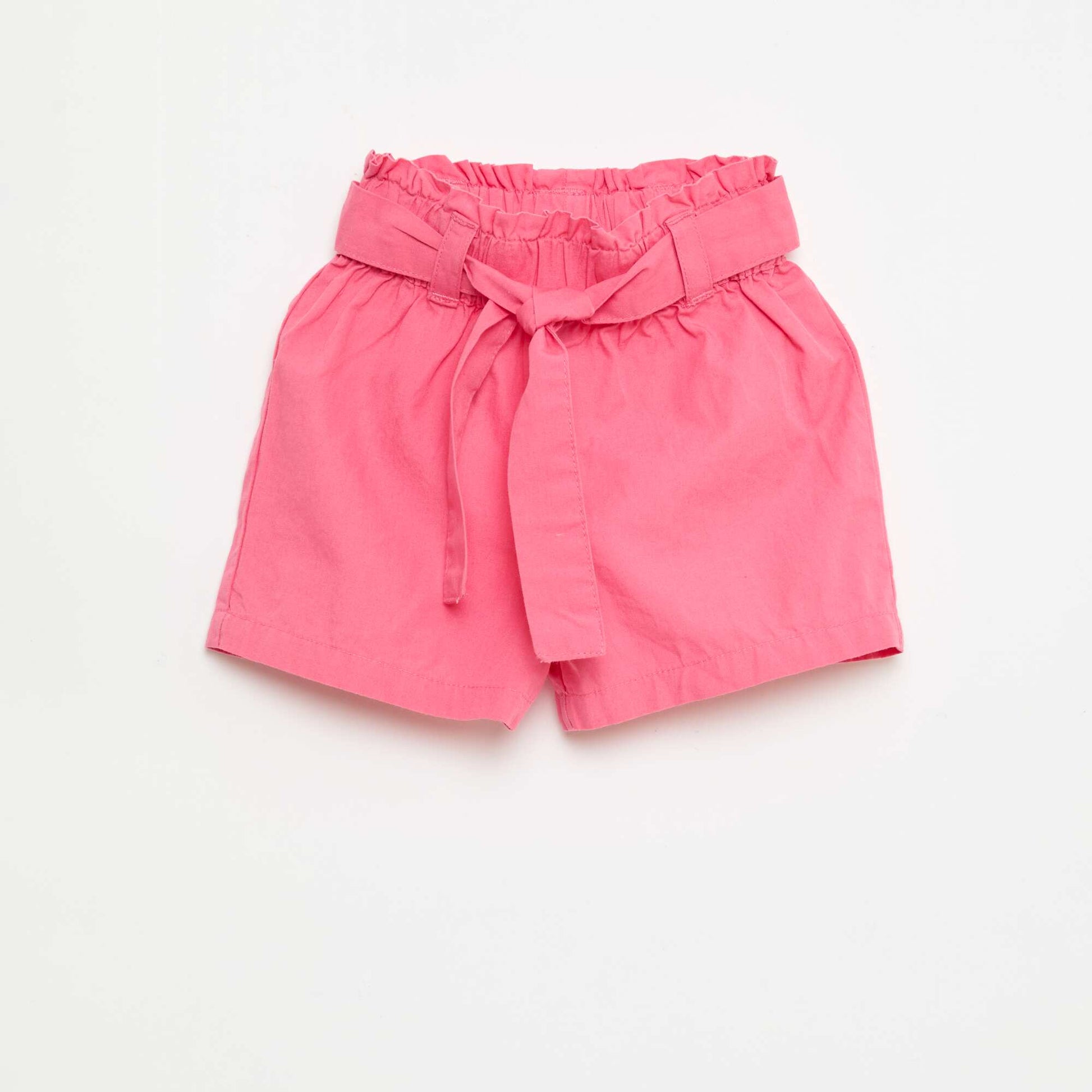 Short en popeline avec ceinture à nouer ROSE