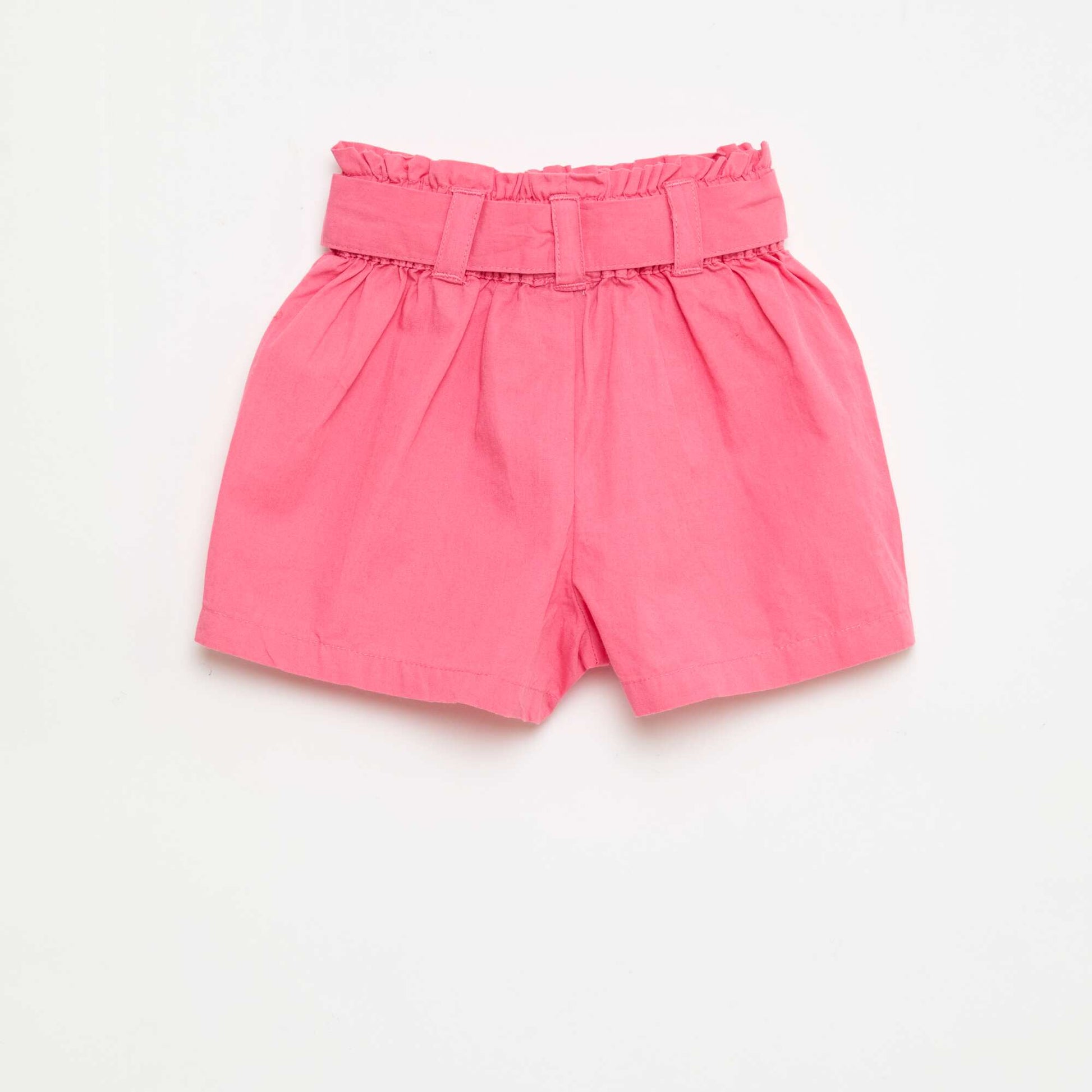 Short en popeline avec ceinture à nouer ROSE
