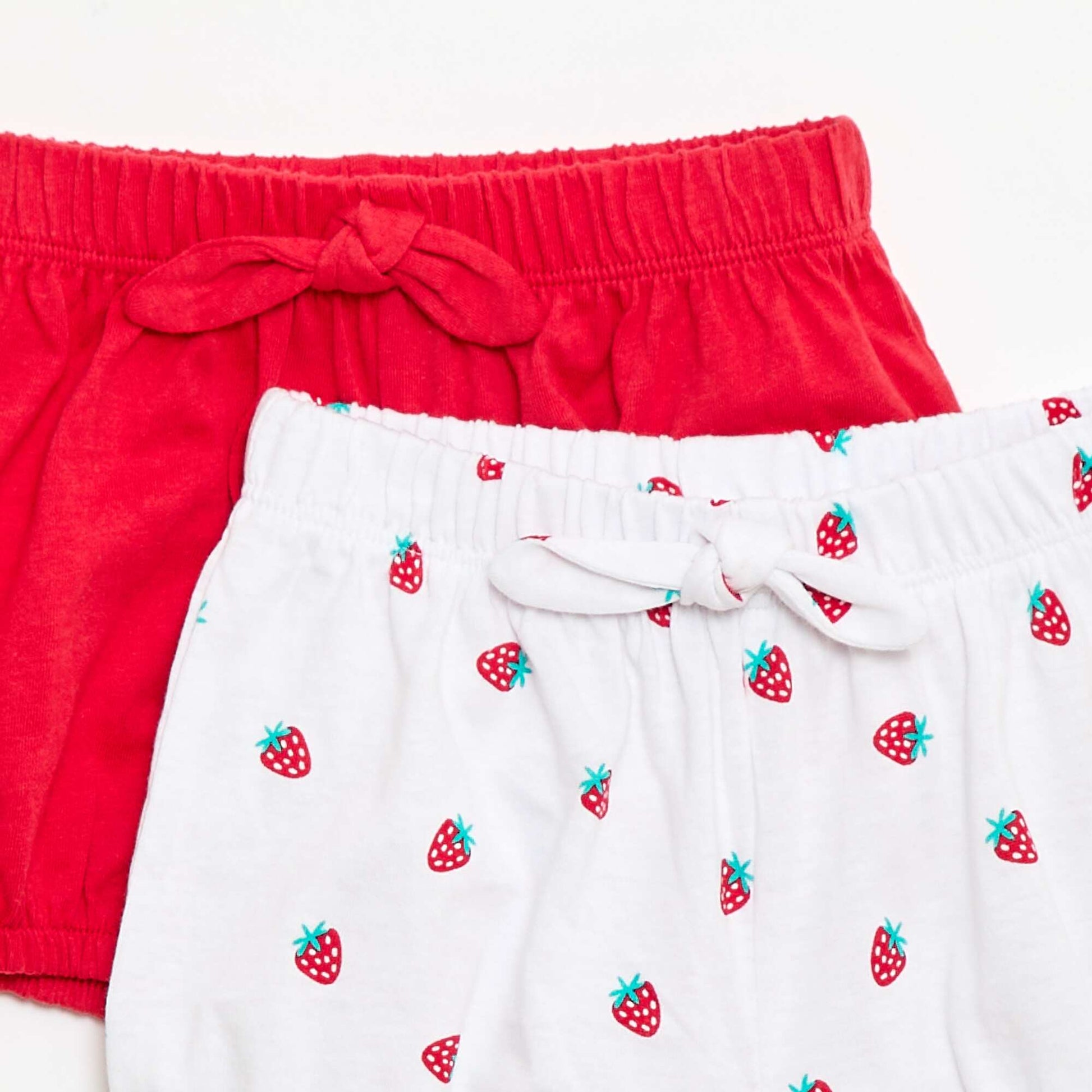 Lot de 2 shorts avec nœuds fantaisie BLANC