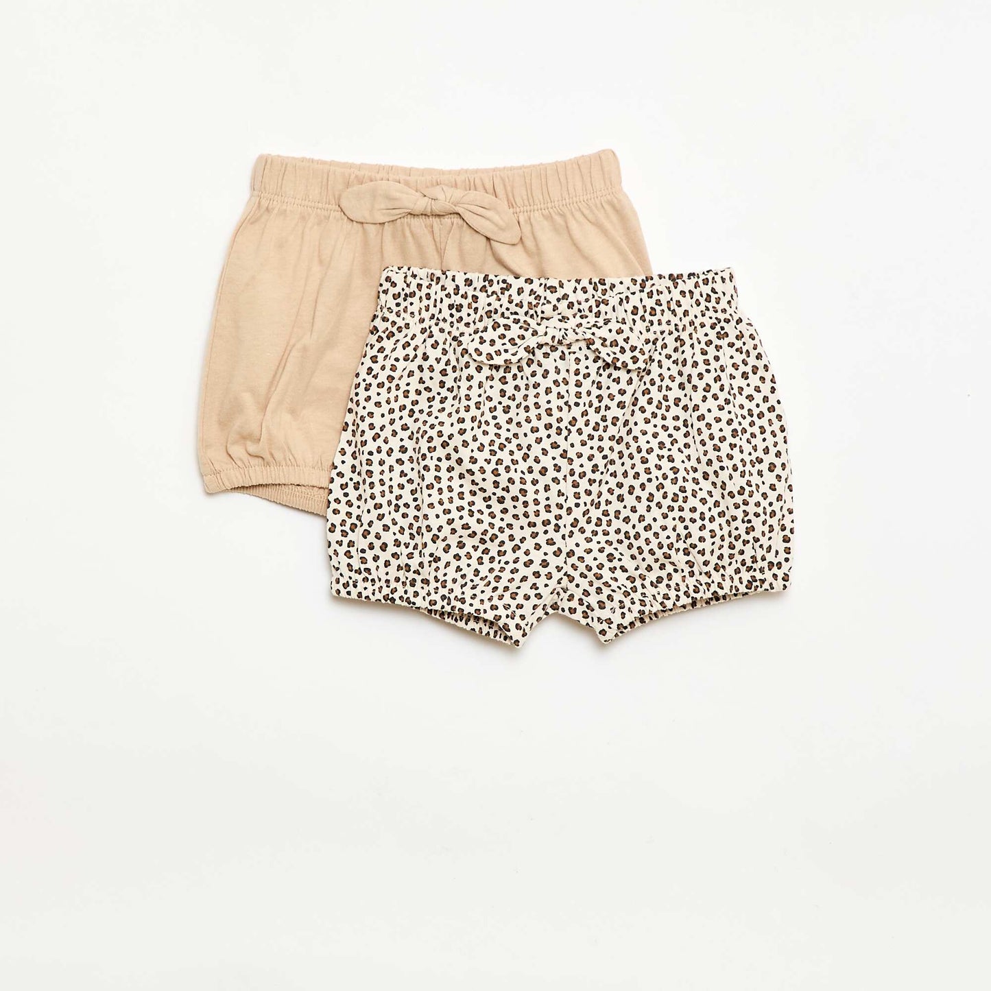 Lot de 2 shorts avec nœuds fantaisie BEIGE