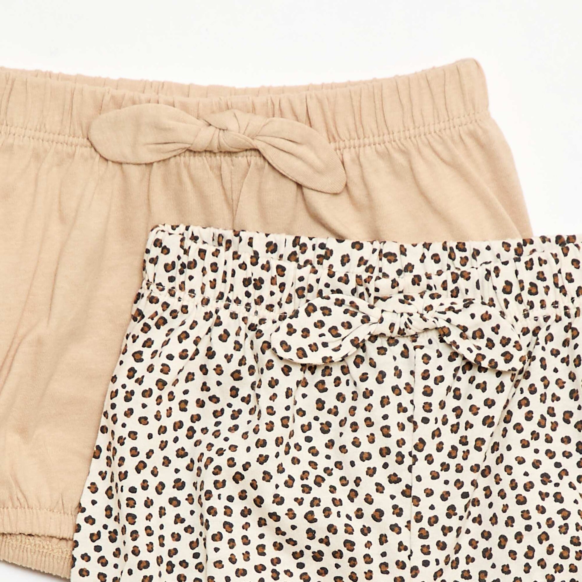Lot de 2 shorts avec nœuds fantaisie BEIGE