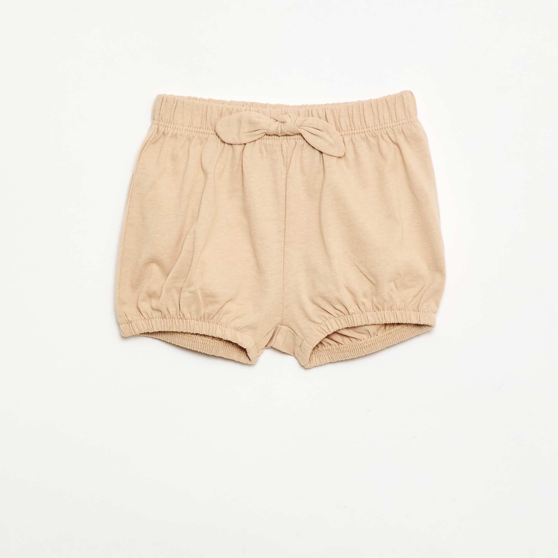 Lot de 2 shorts avec nœuds fantaisie BEIGE