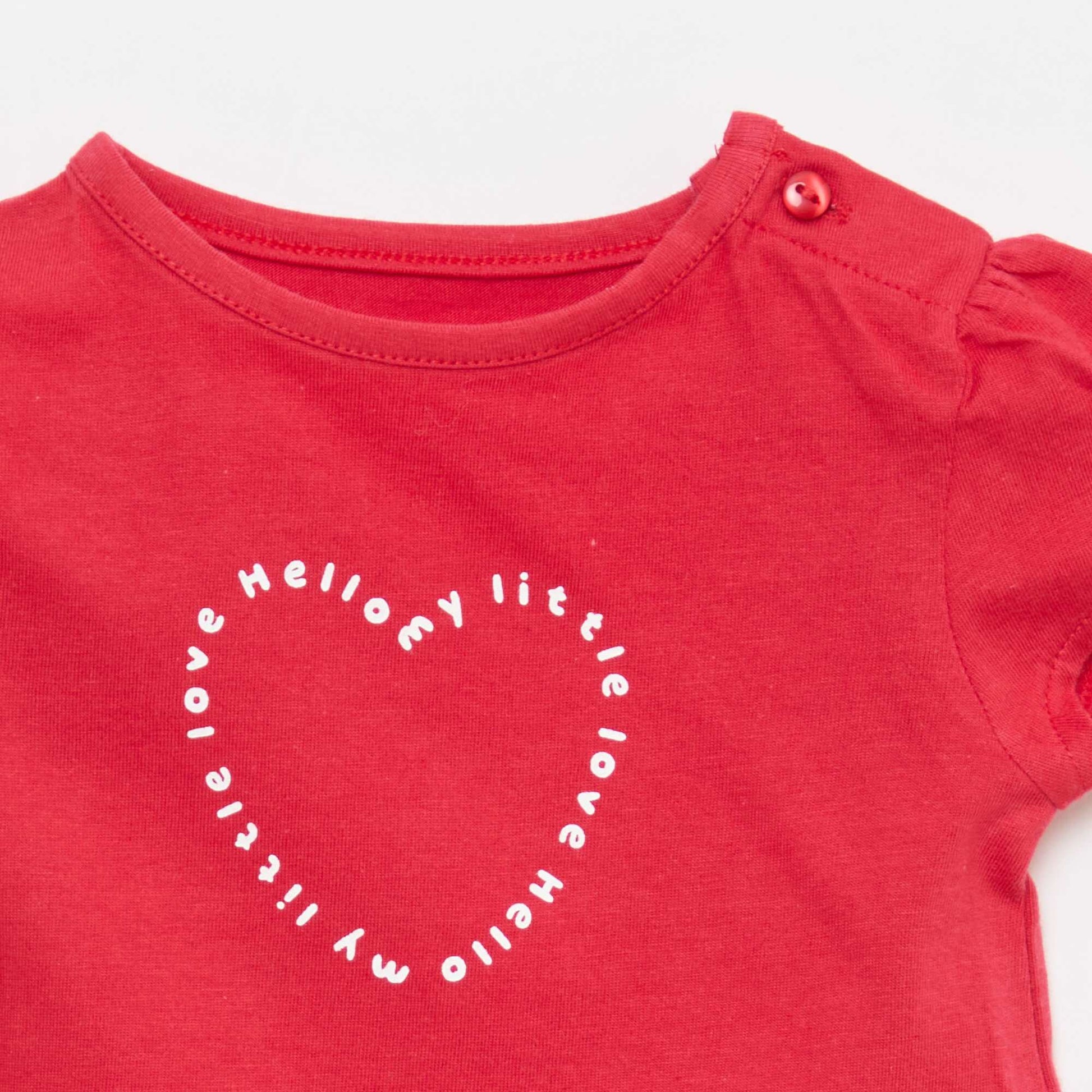T-shirt en jersey à manches courtes ROUGE