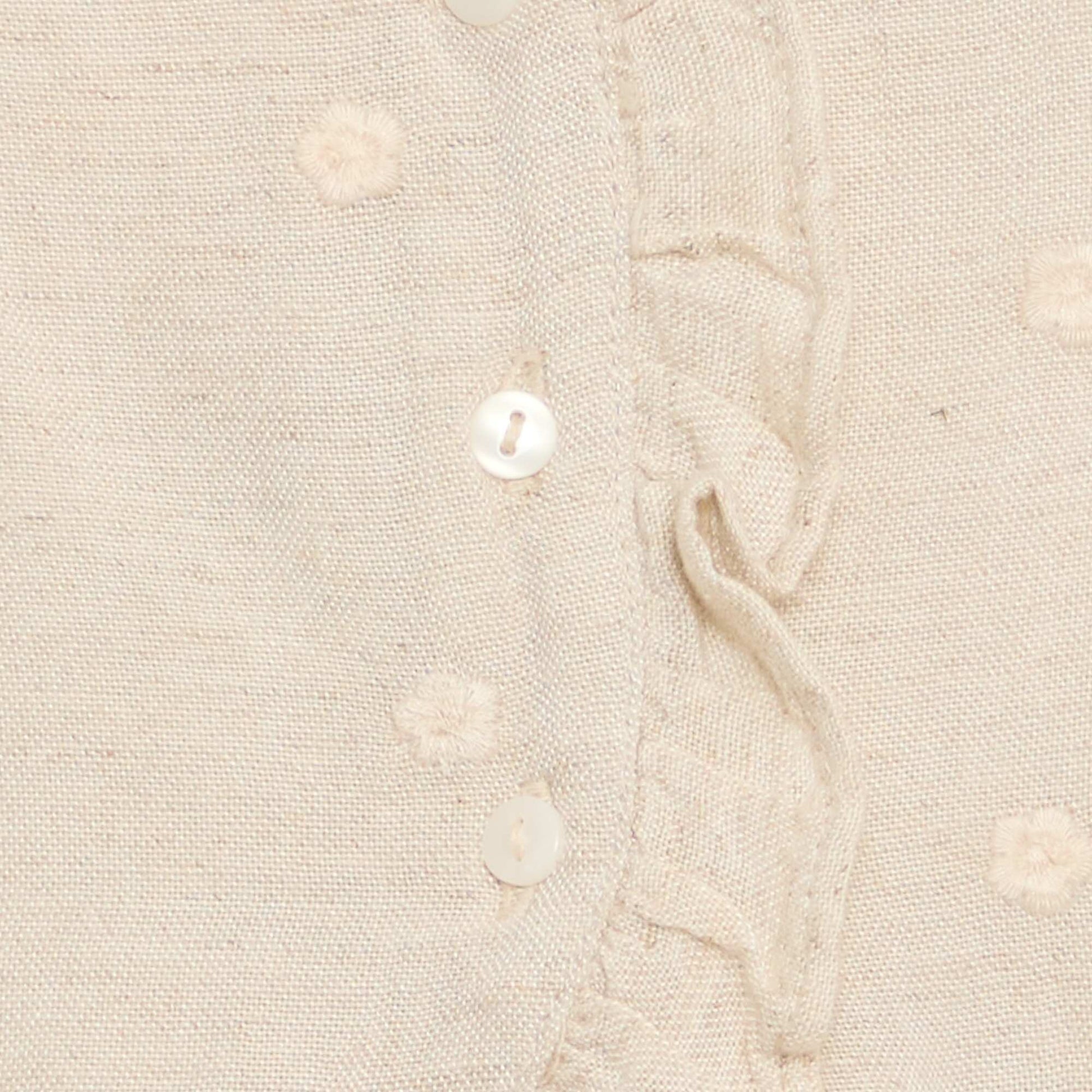 Blouse brodée sans manches BEIGE