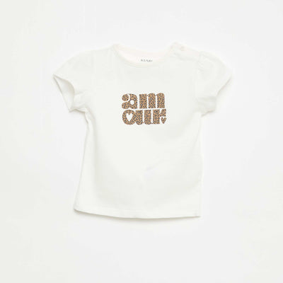 T-shirt en jersey avec manches courtes BLANC