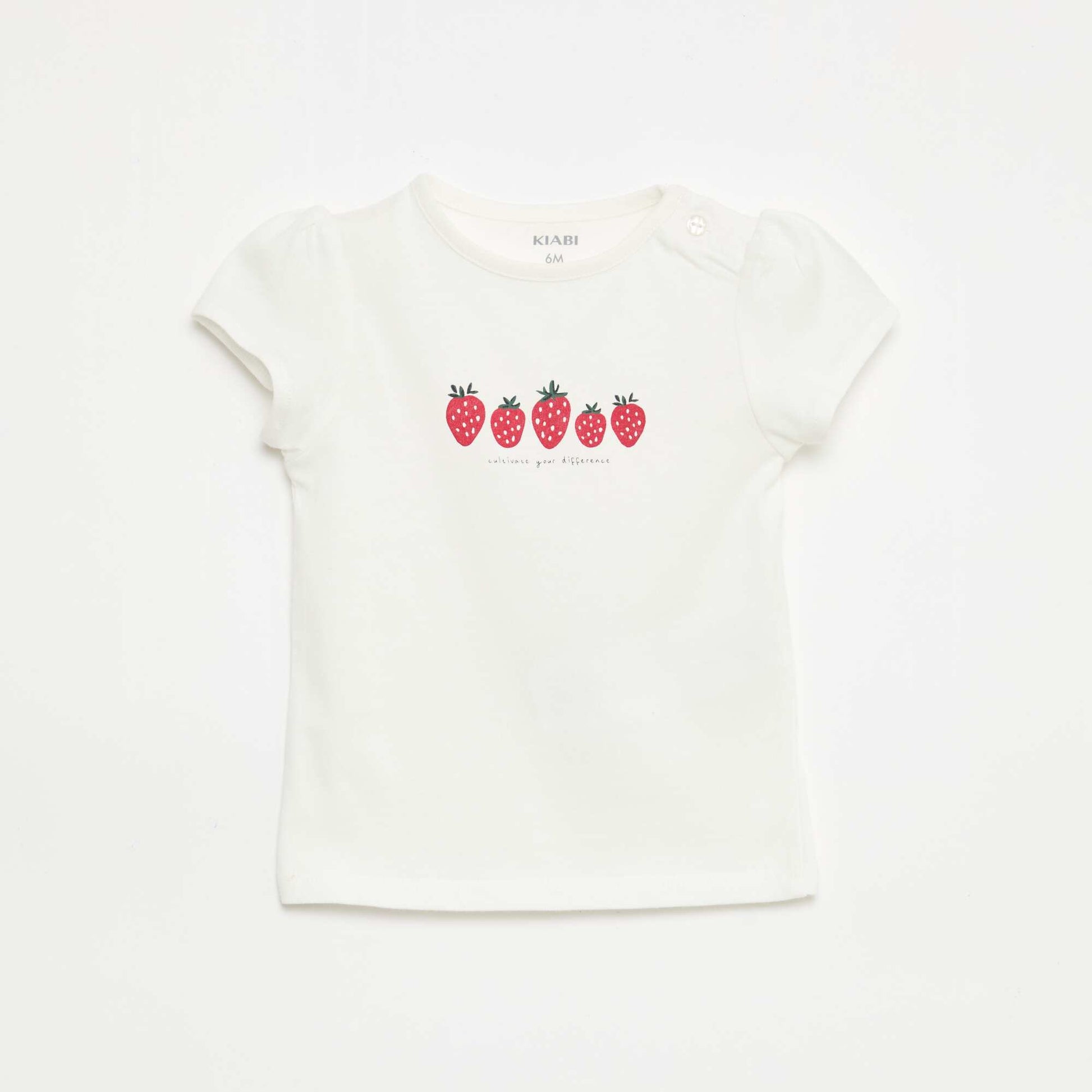 T-shirt en jersey avec manches courtes BLANC