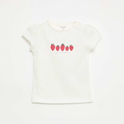 T-shirt en jersey avec manches courtes BLANC