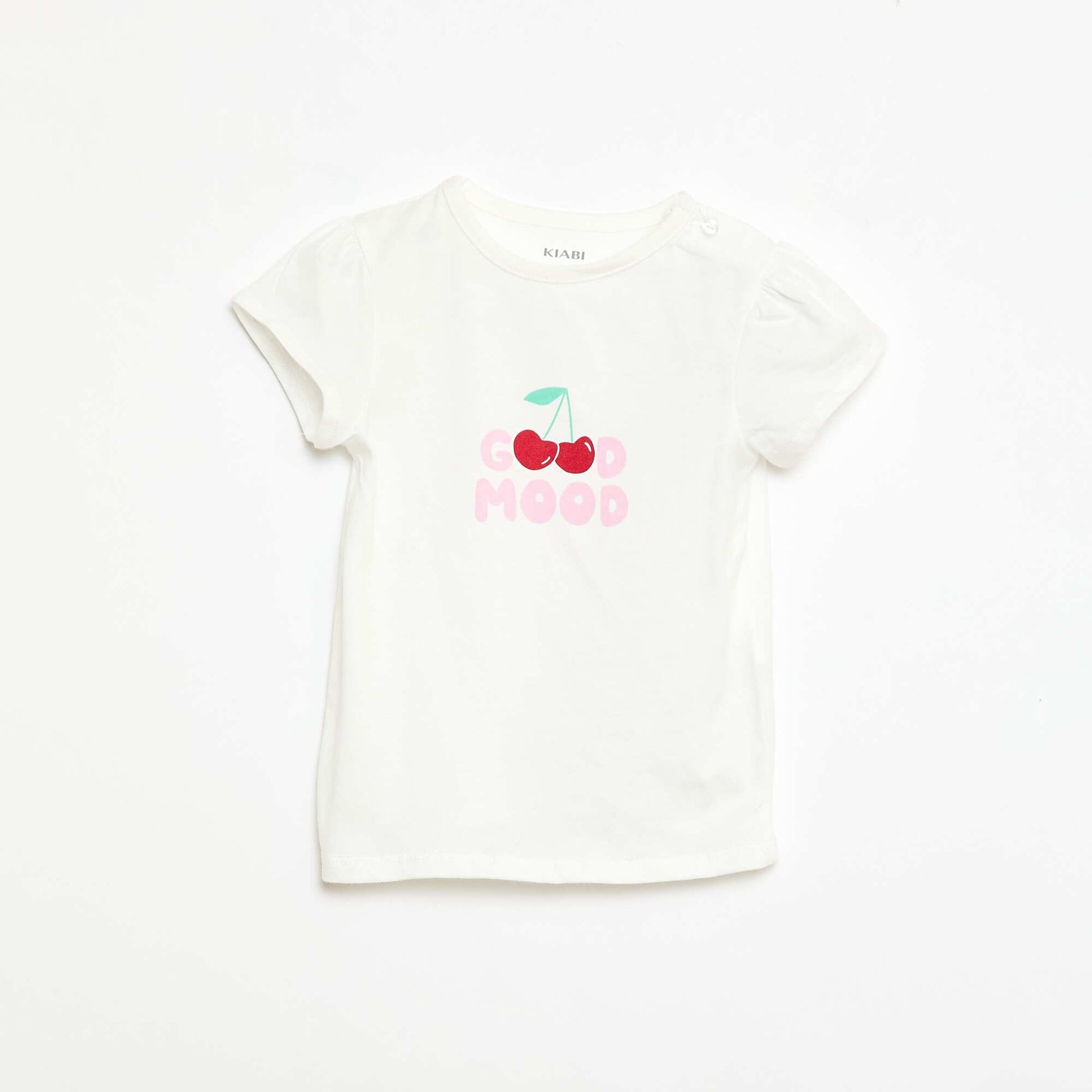 T-shirt en jersey avec manches courtes BLANC