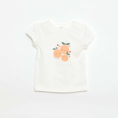 T-shirt en jersey avec manches courtes BLANC
