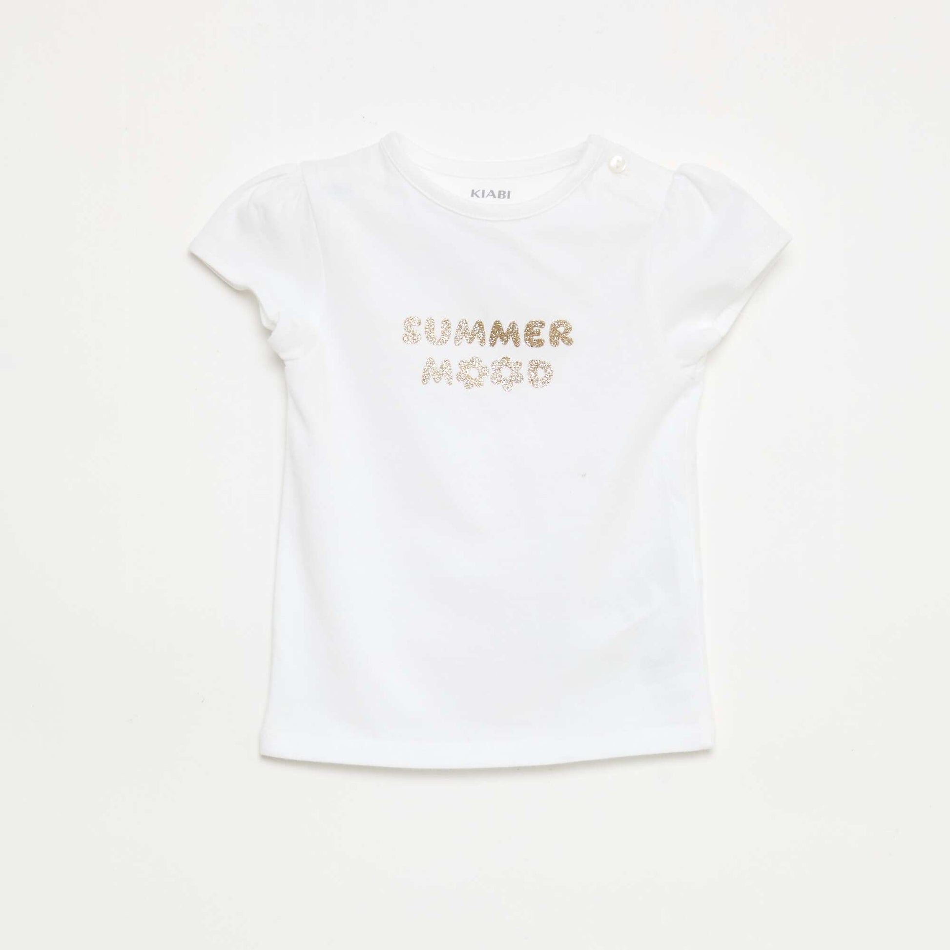 T-shirt en jersey avec manches courtes BLANC