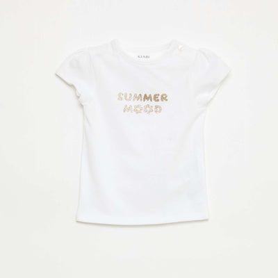 T-shirt en jersey avec manches courtes BLANC