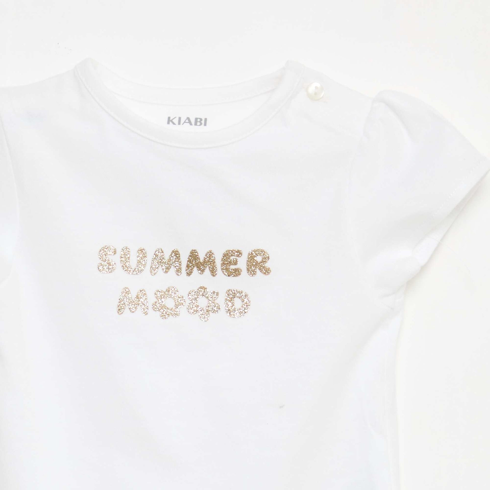 T-shirt en jersey avec manches courtes BLANC