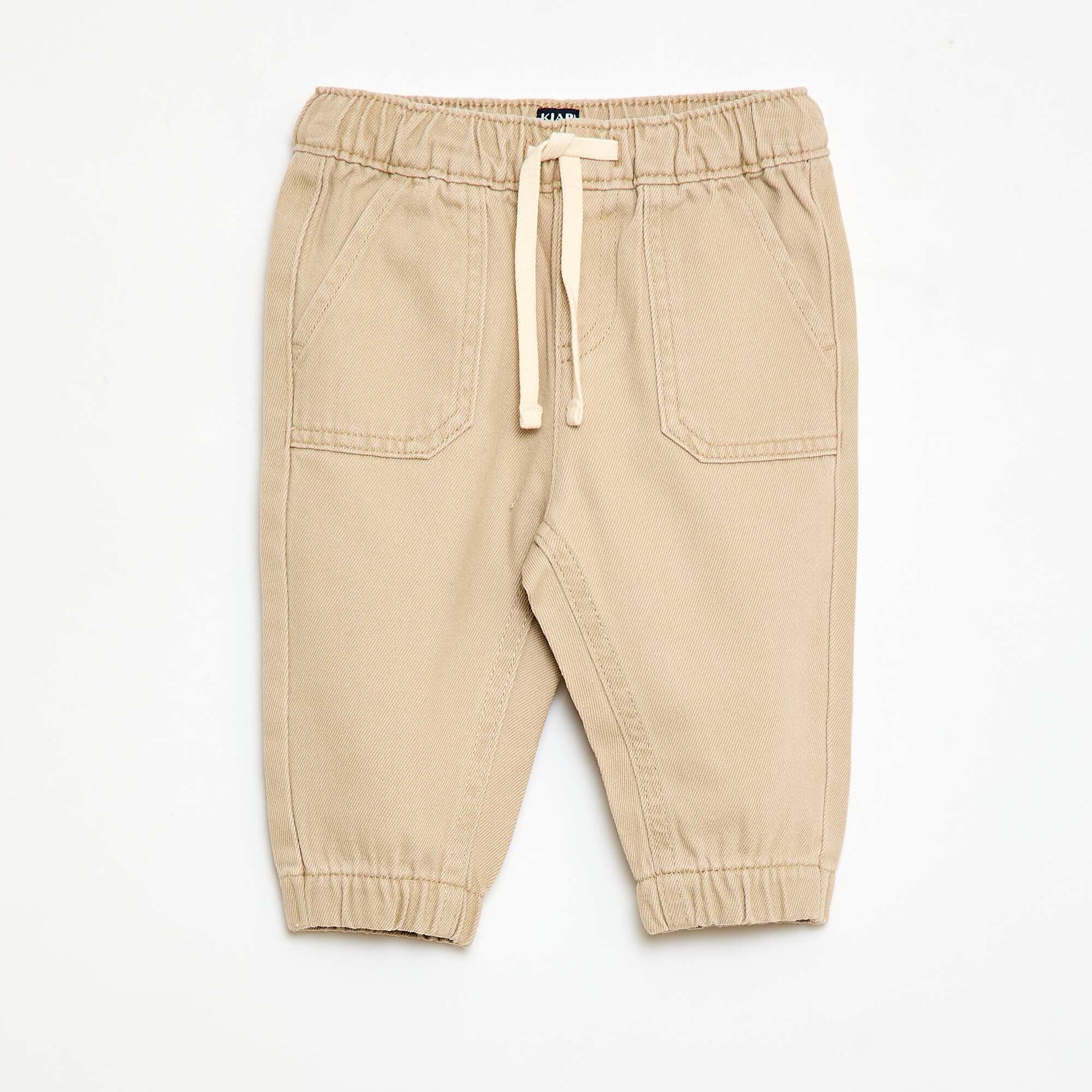 Pantalon uni coupe relax fit BEIGE