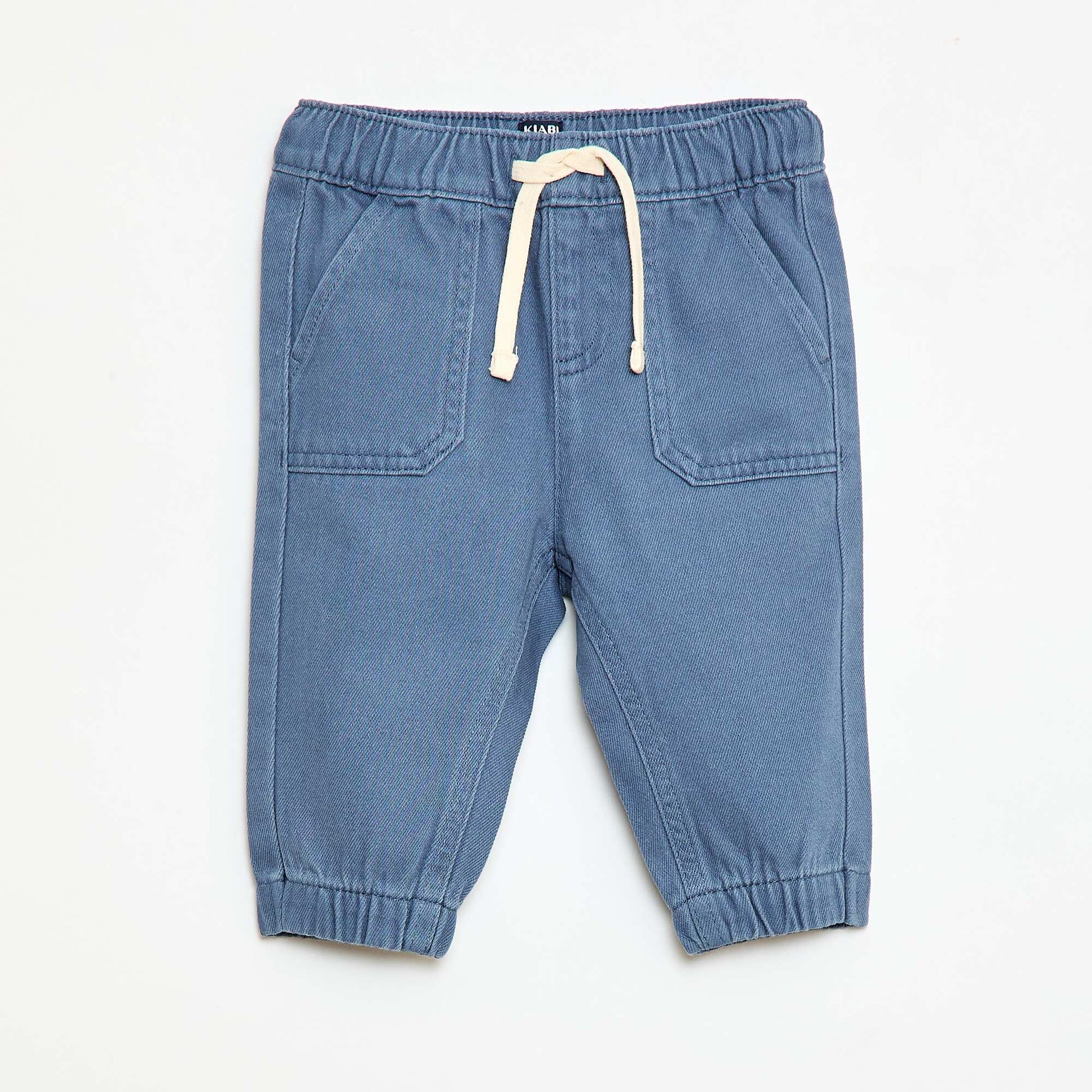 Pantalon uni coupe relax fit BLEU