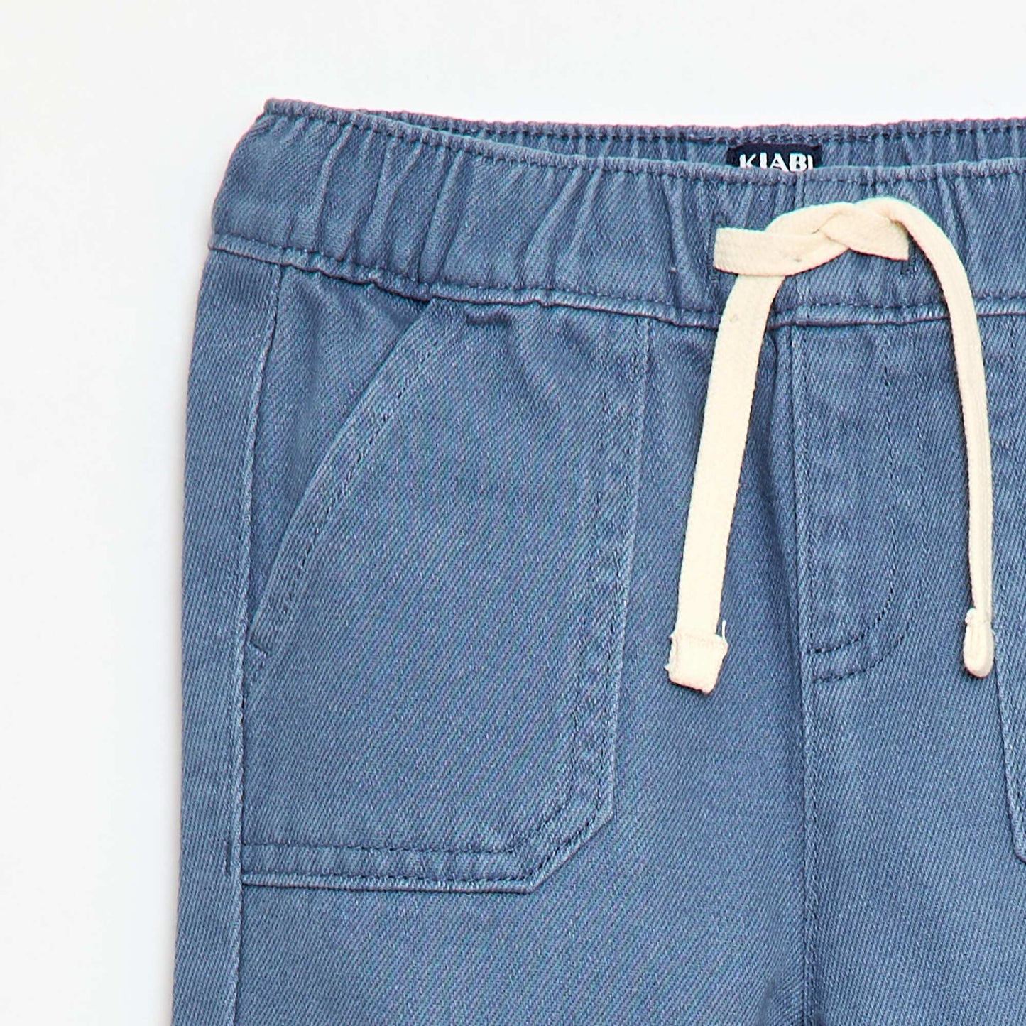 Pantalon uni coupe relax fit BLEU