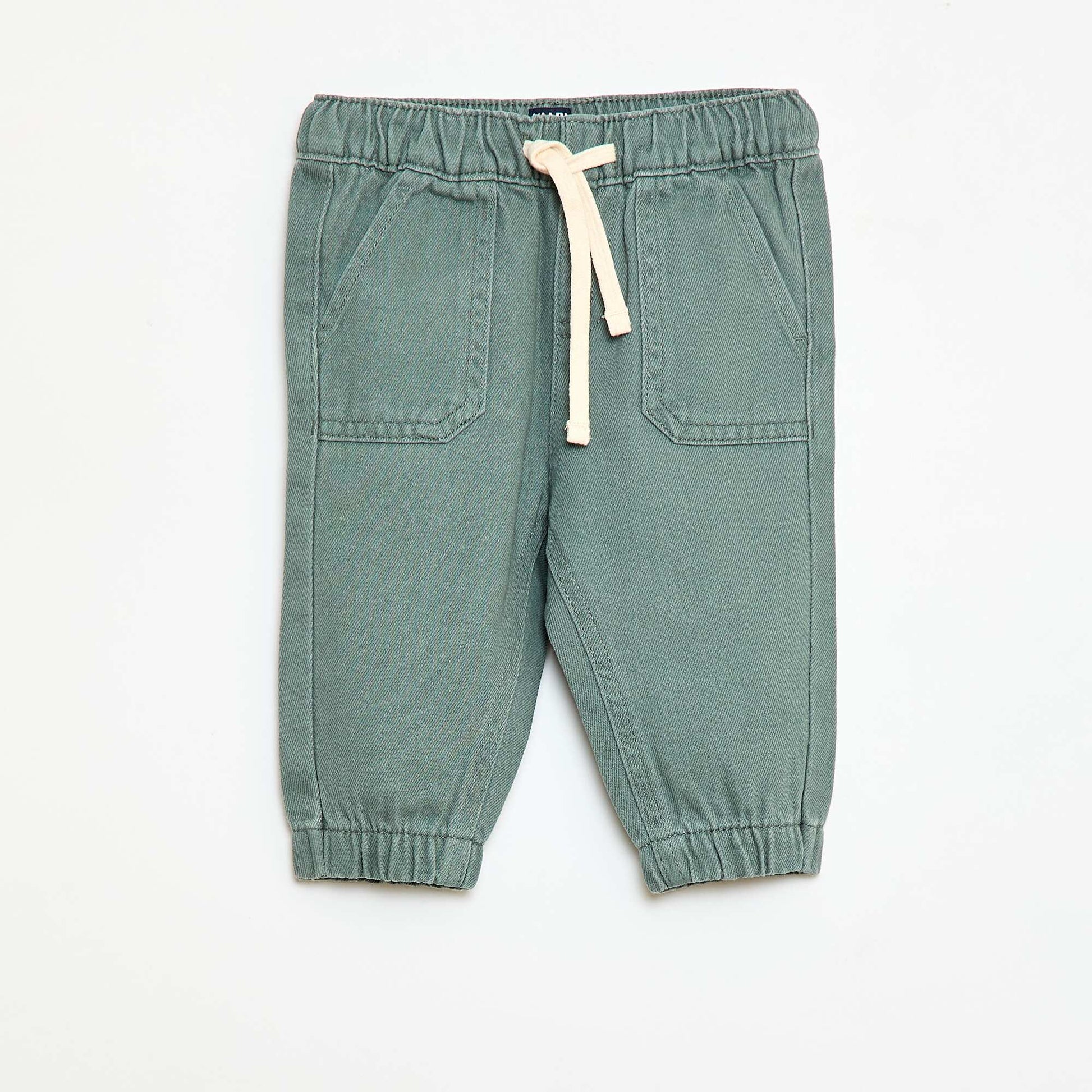 Pantalon uni coupe relax fit VERT