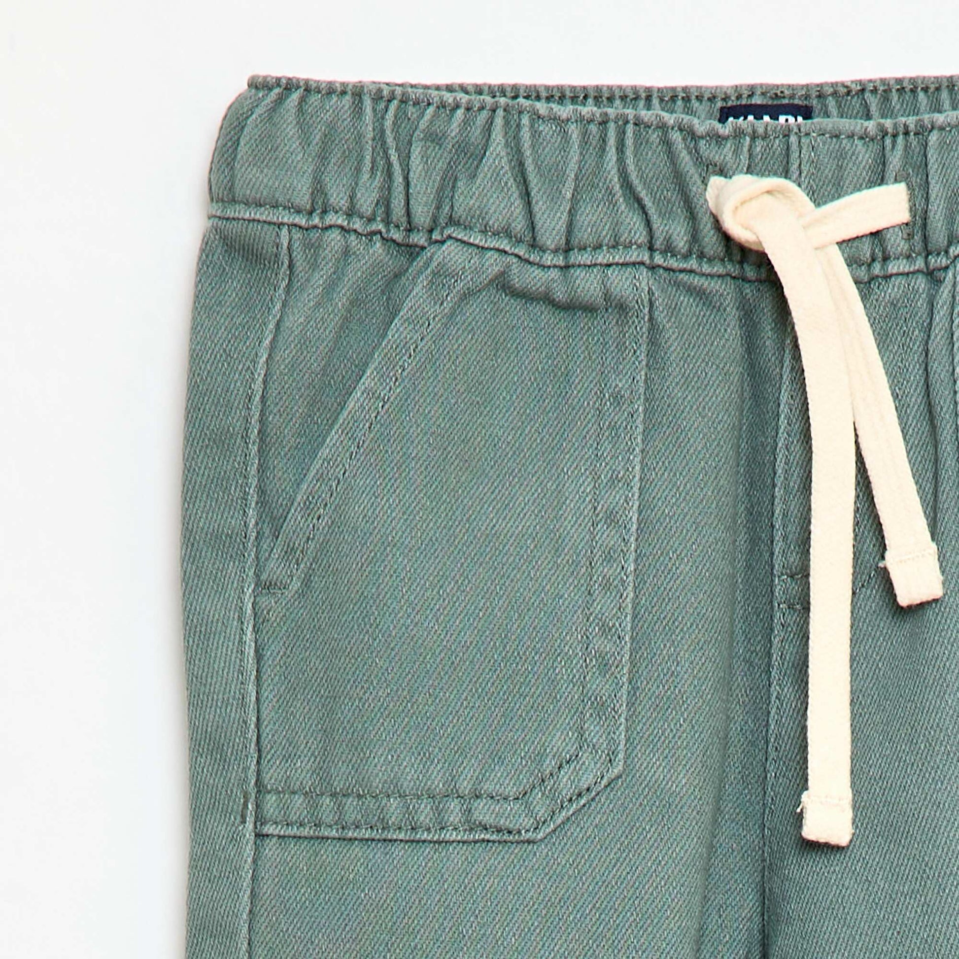 Pantalon uni coupe relax fit VERT