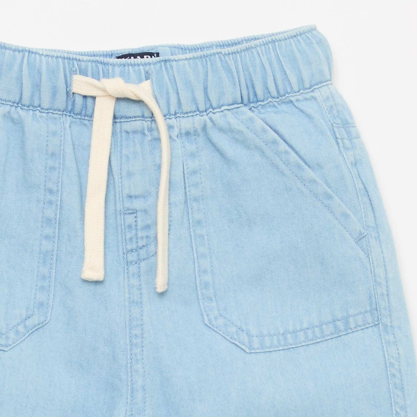 Pantalon uni relax fit avec 2 poches plaquées BLEU