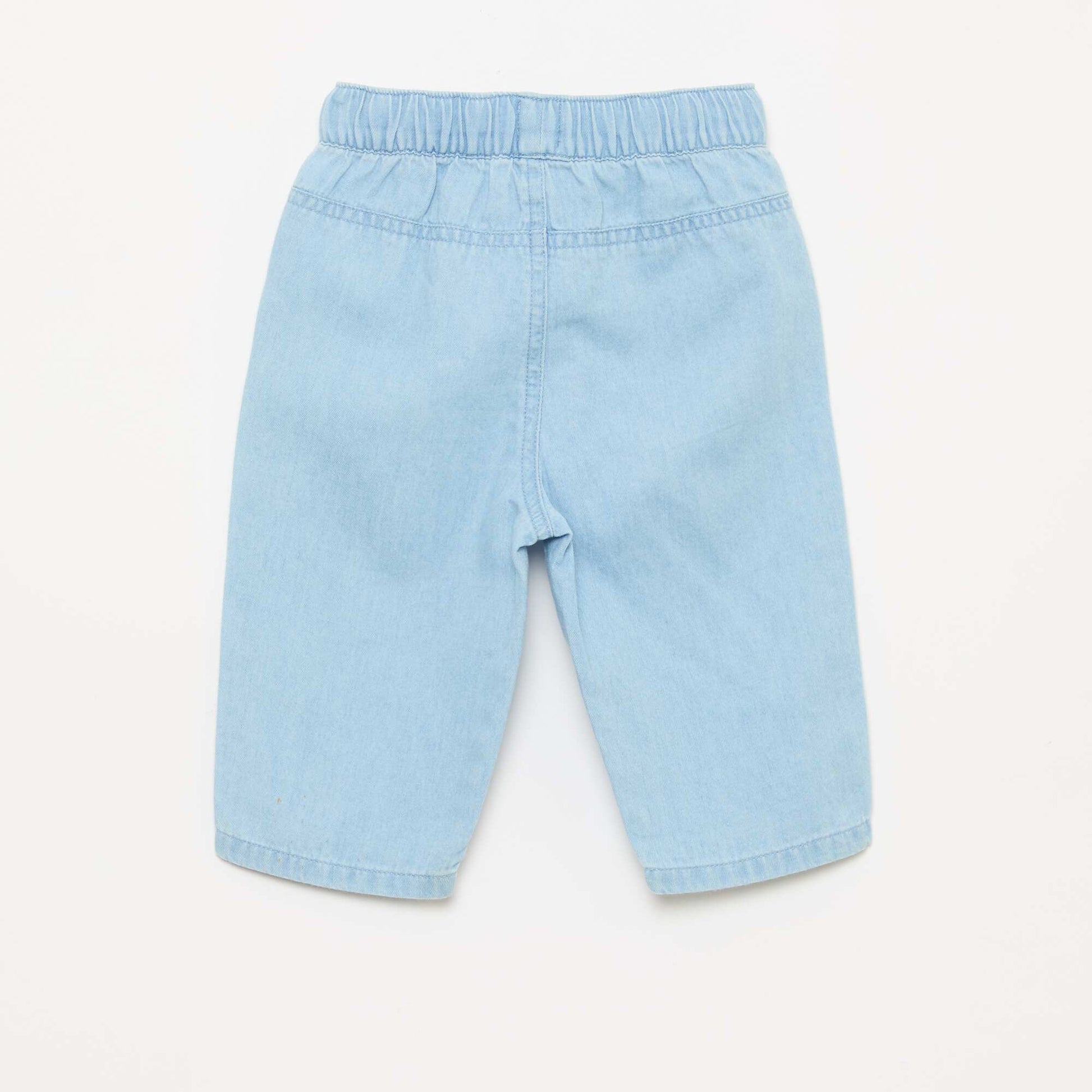 Pantalon uni relax fit avec 2 poches plaquées BLEU
