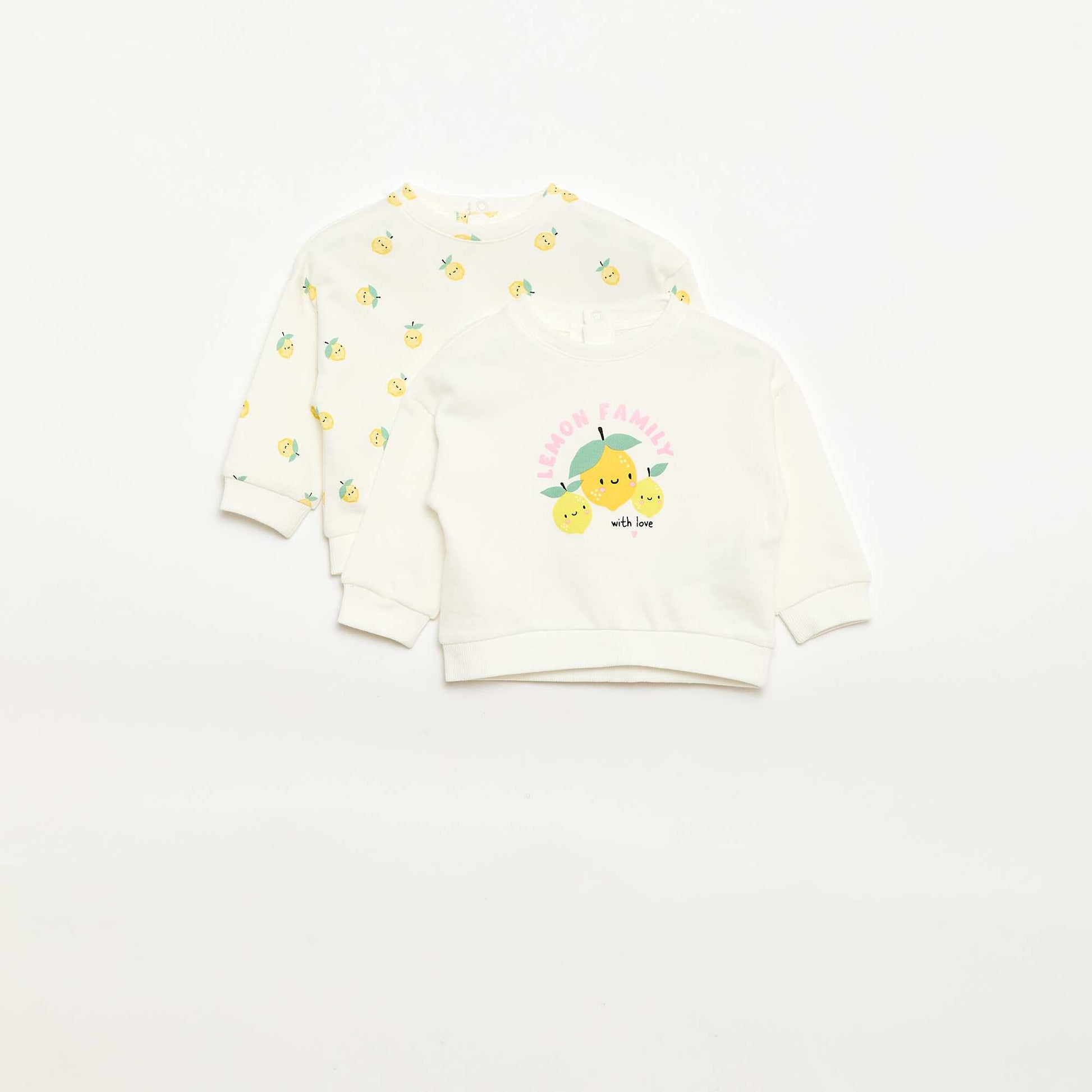 Lot de 2 sweats en molleton léger BLANC