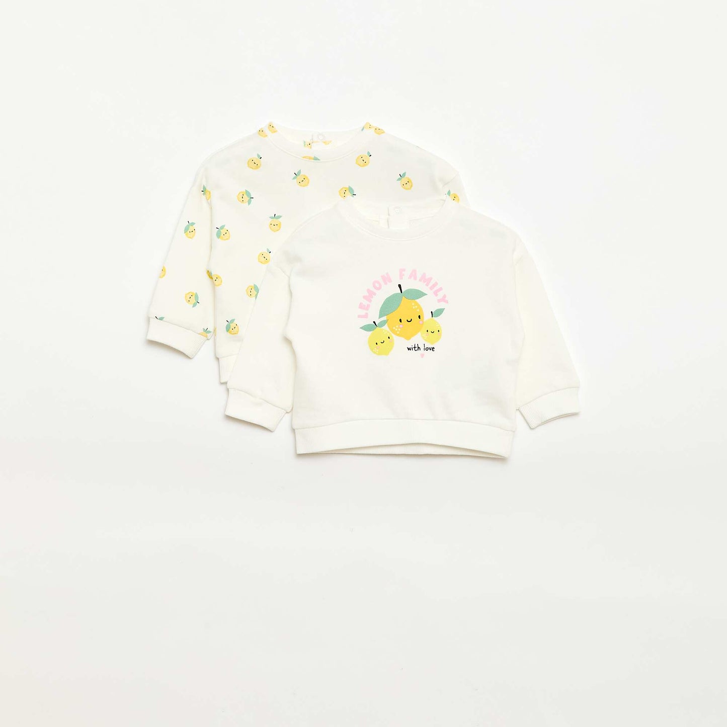 Lot de 2 sweats en molleton léger BLANC