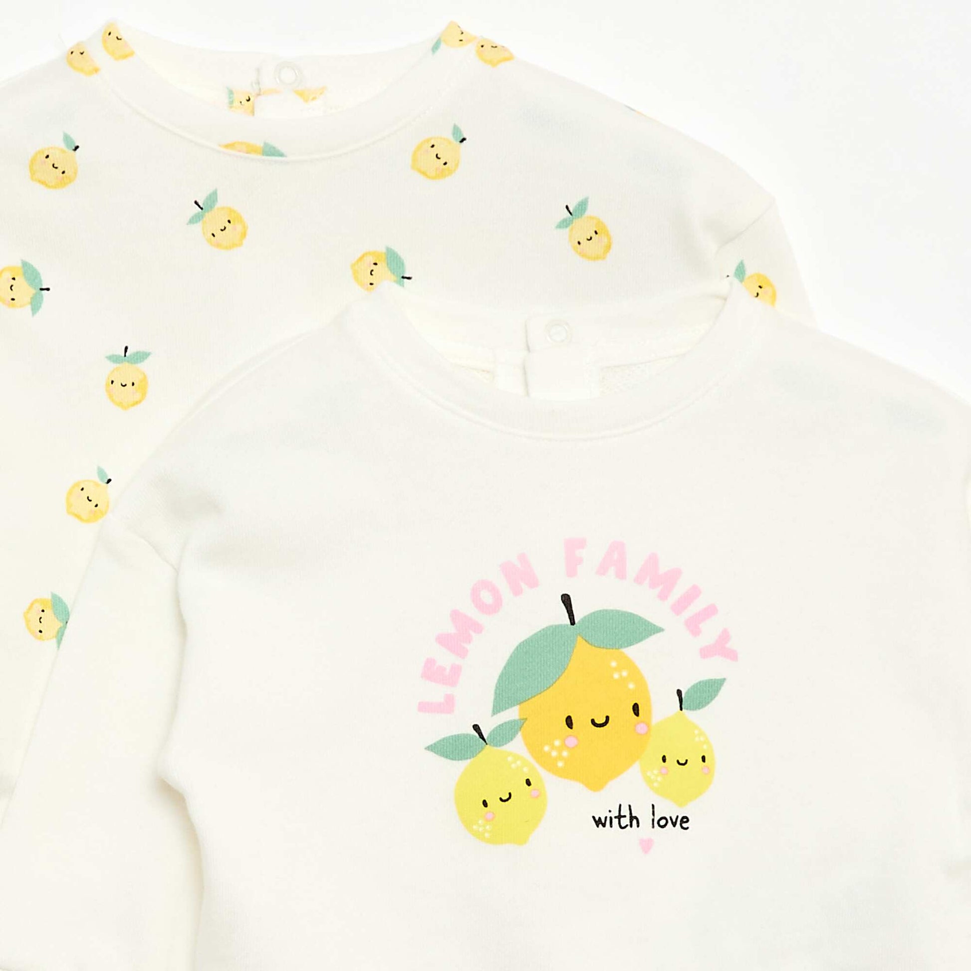 Lot de 2 sweats en molleton léger BLANC