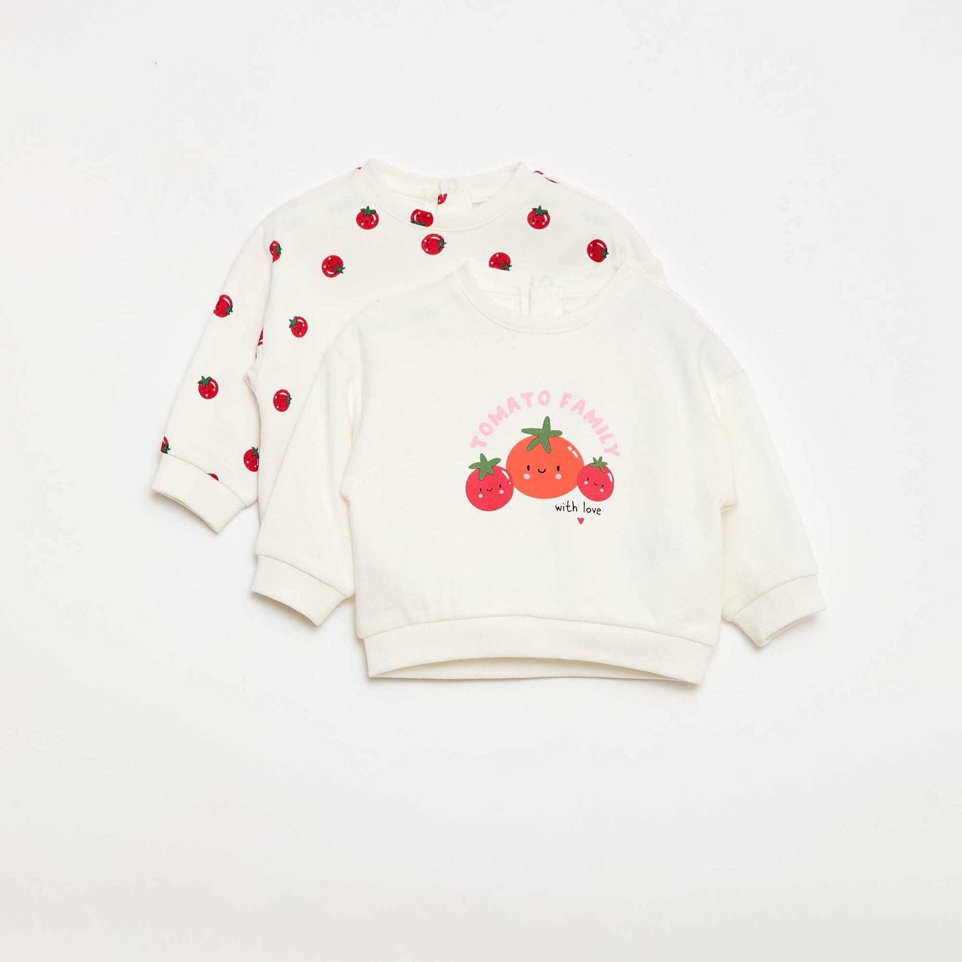 Lot de 2 sweats en molleton léger BLANC