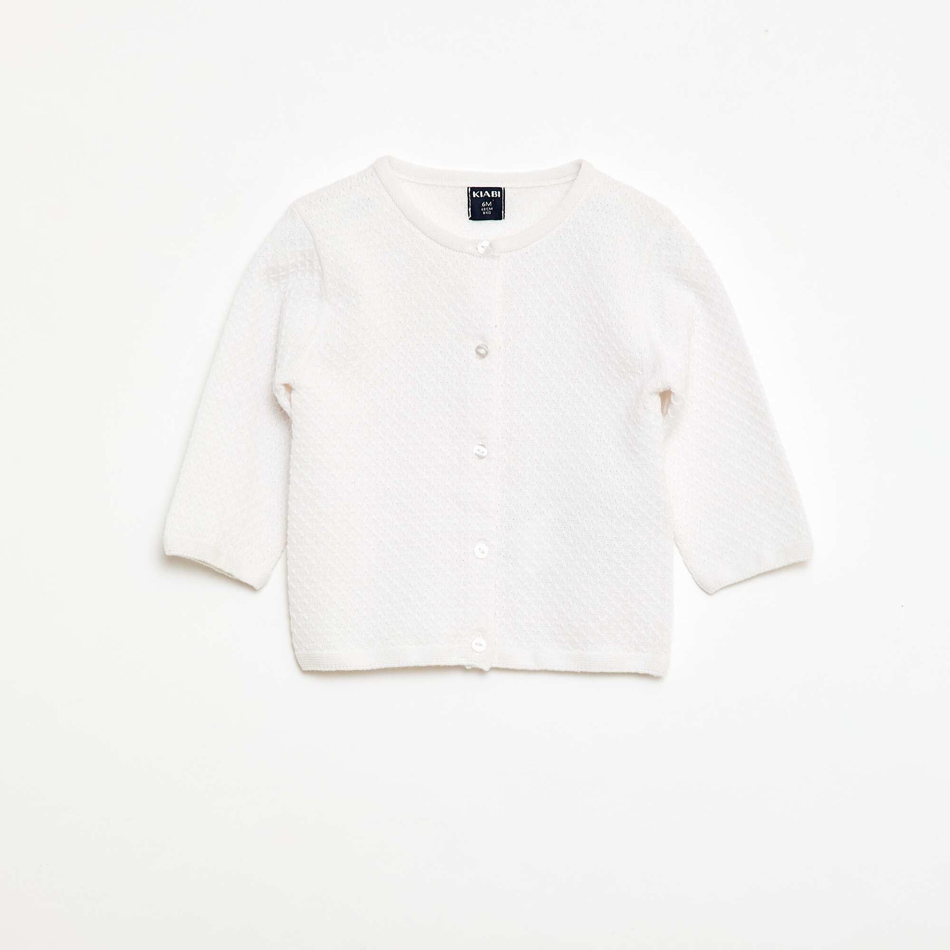 Gilet en point mousse uni BLANC