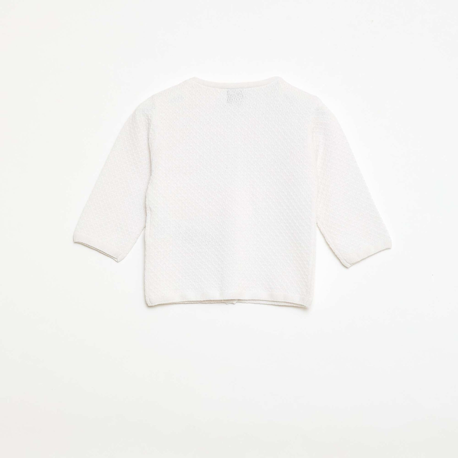 Gilet en point mousse uni BLANC