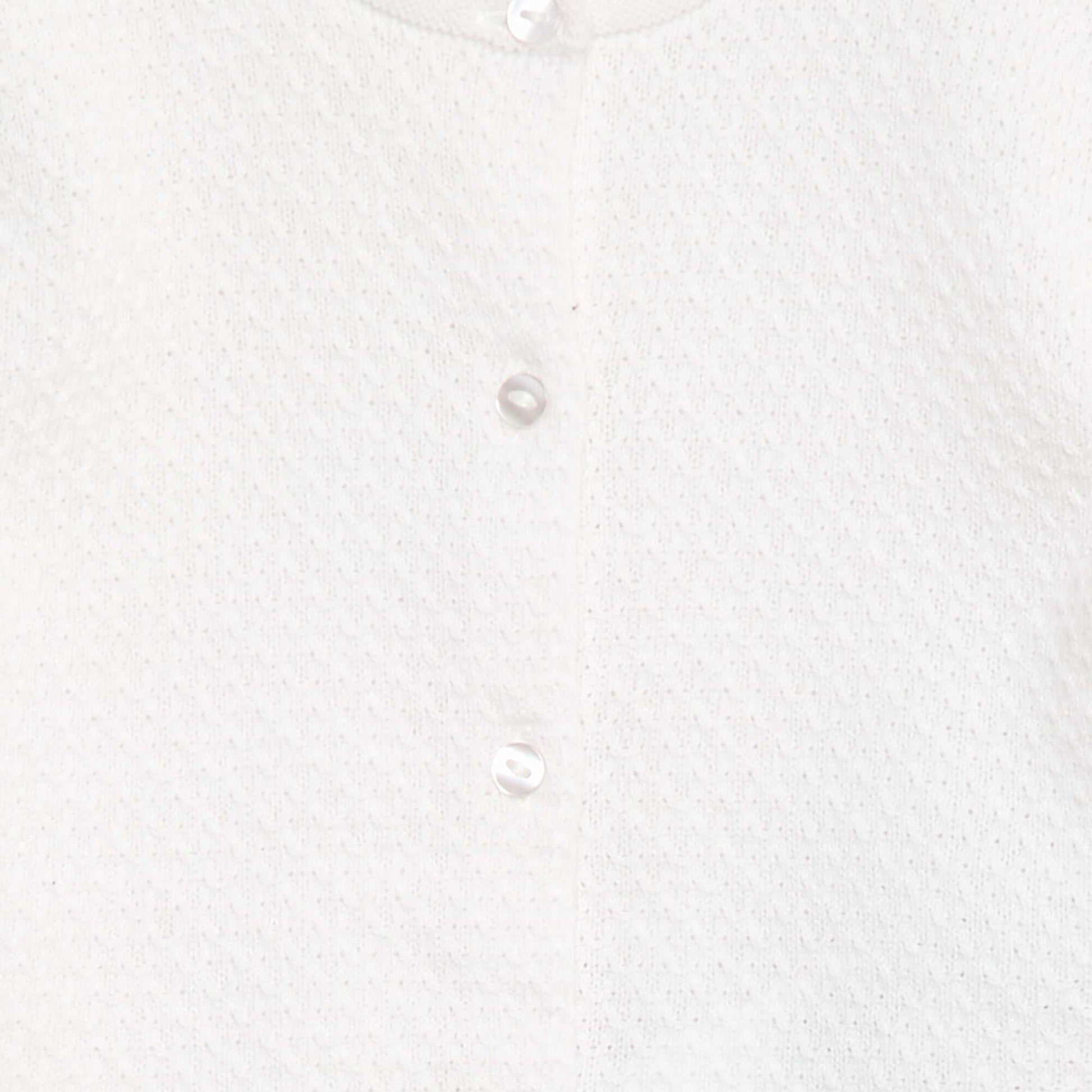 Gilet en point mousse uni BLANC