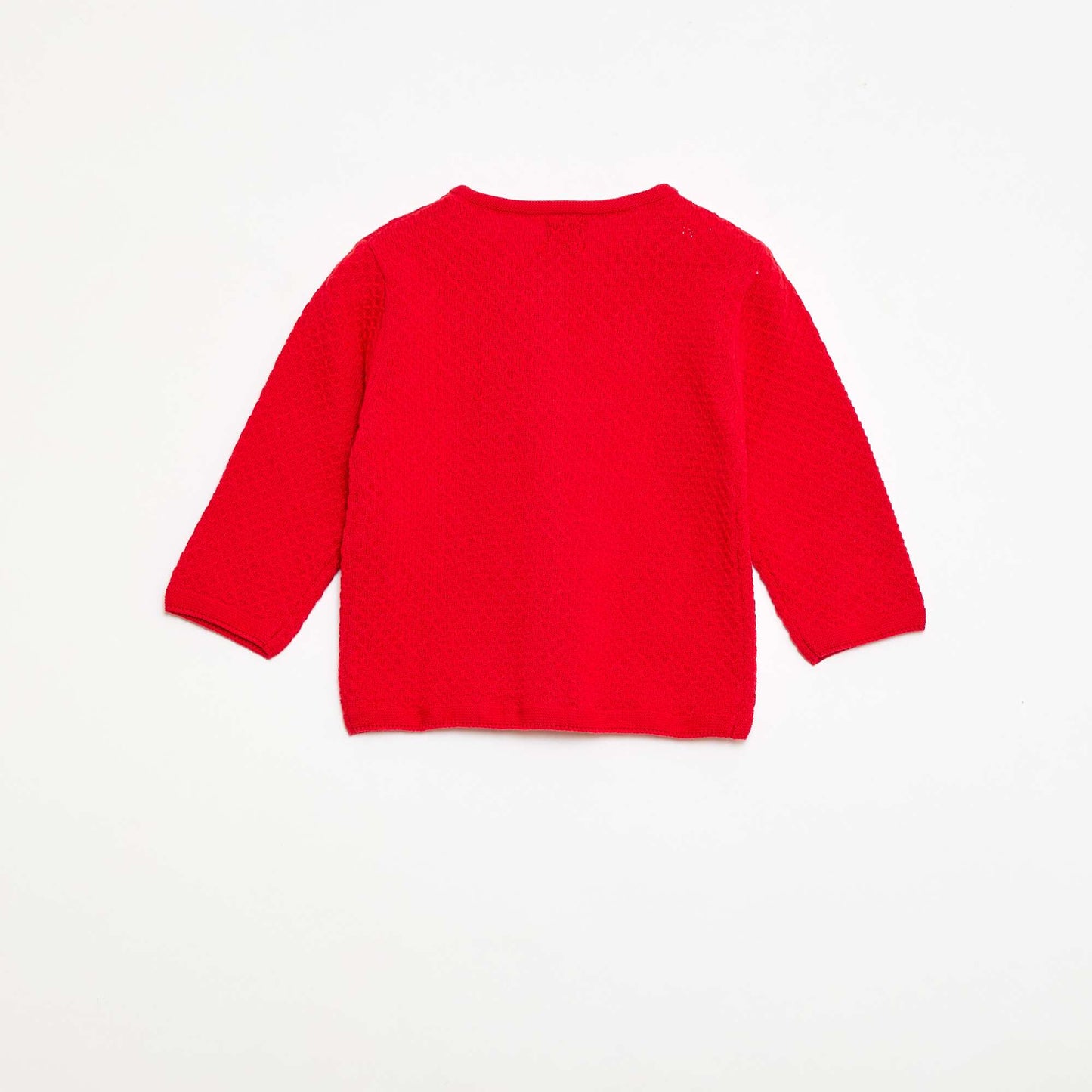 Gilet en point mousse uni ROUGE