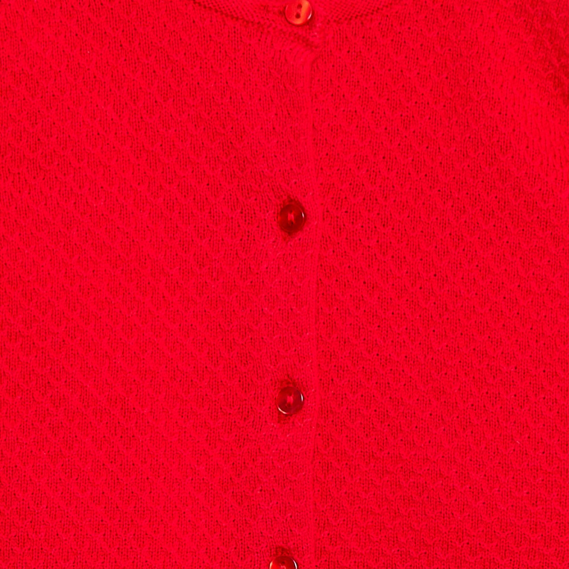 Gilet en point mousse uni ROUGE