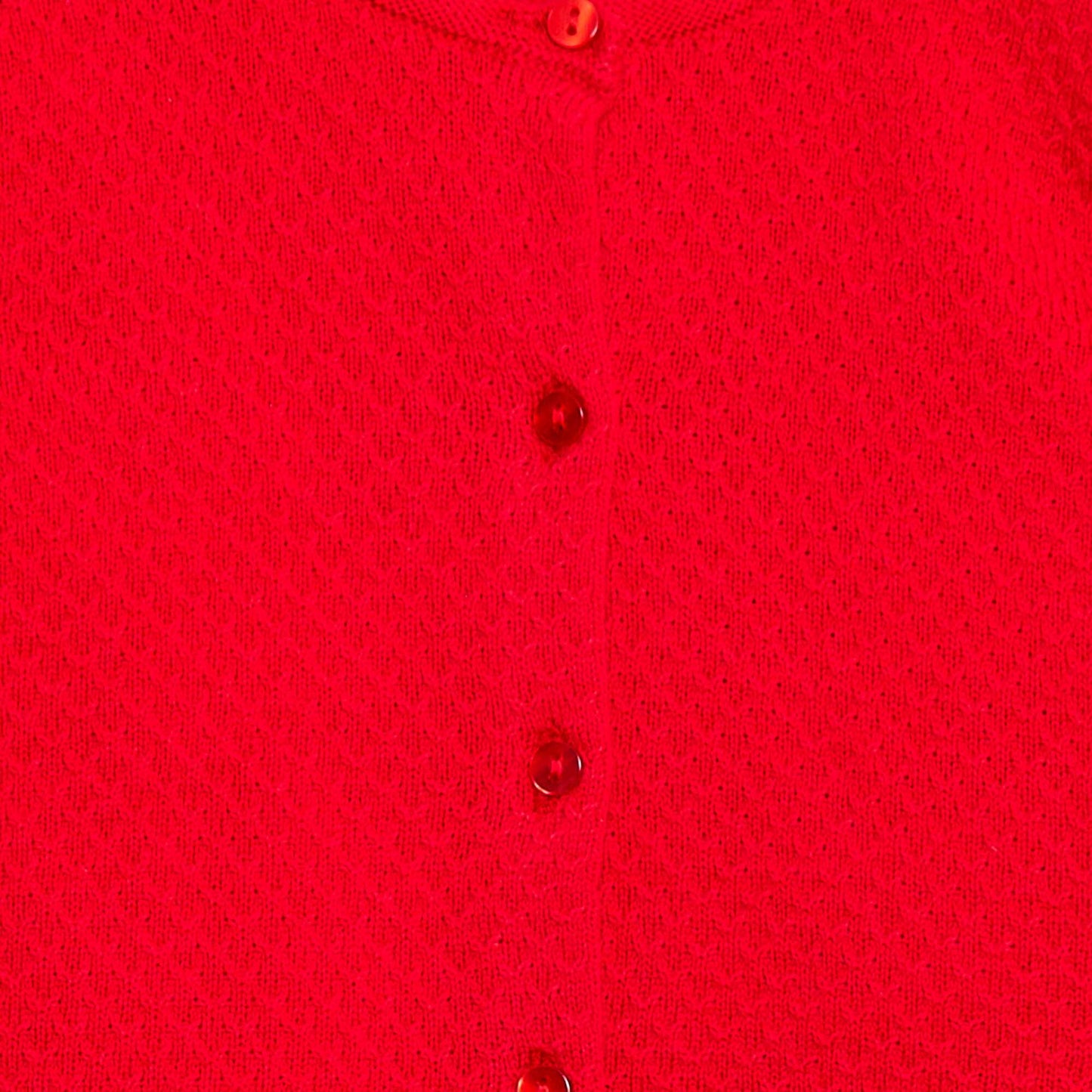 Gilet en point mousse uni ROUGE