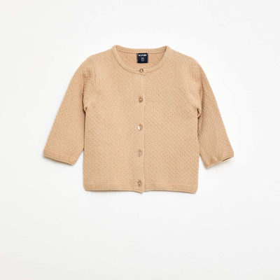 Gilet en point mousse uni BEIGE