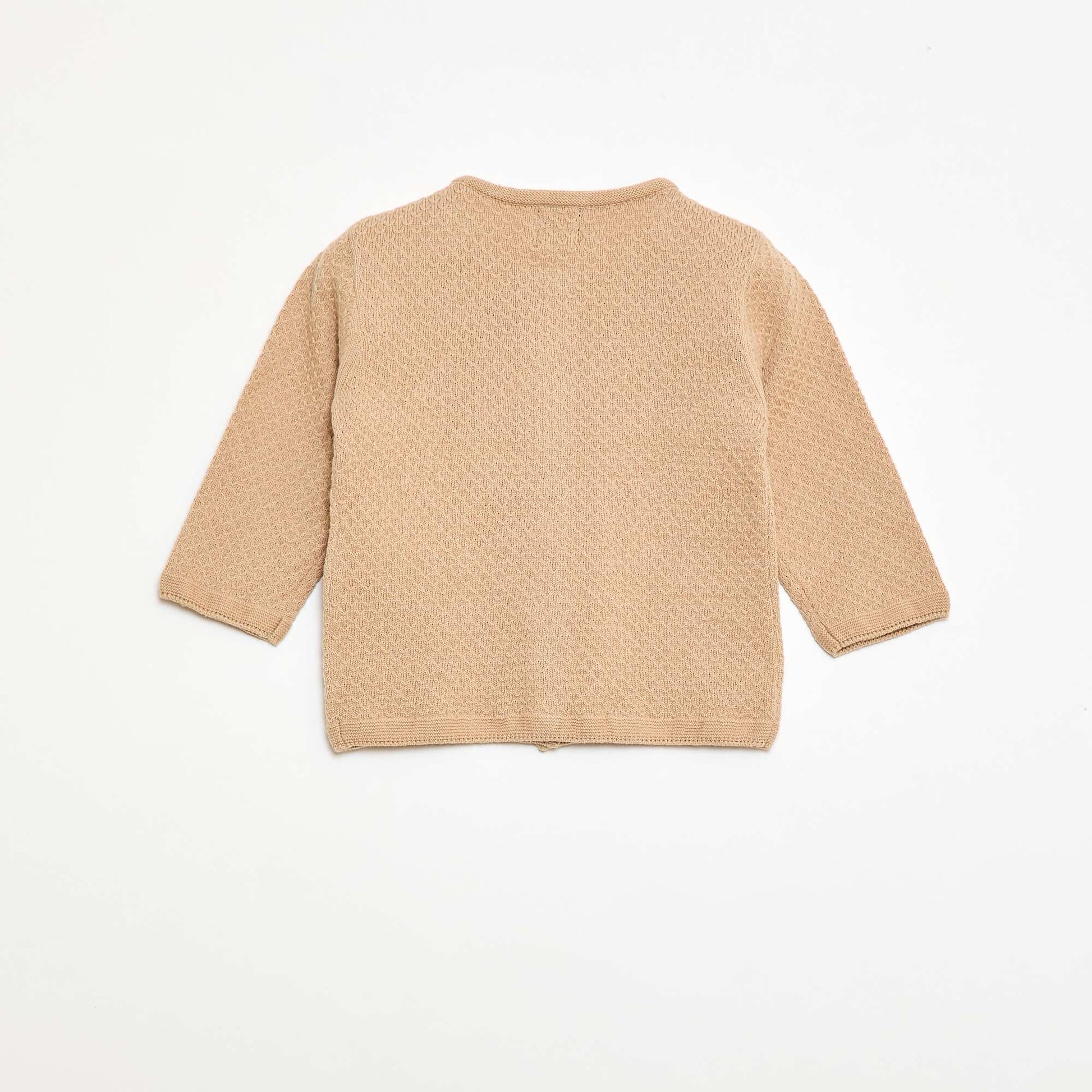 Gilet en point mousse uni BEIGE